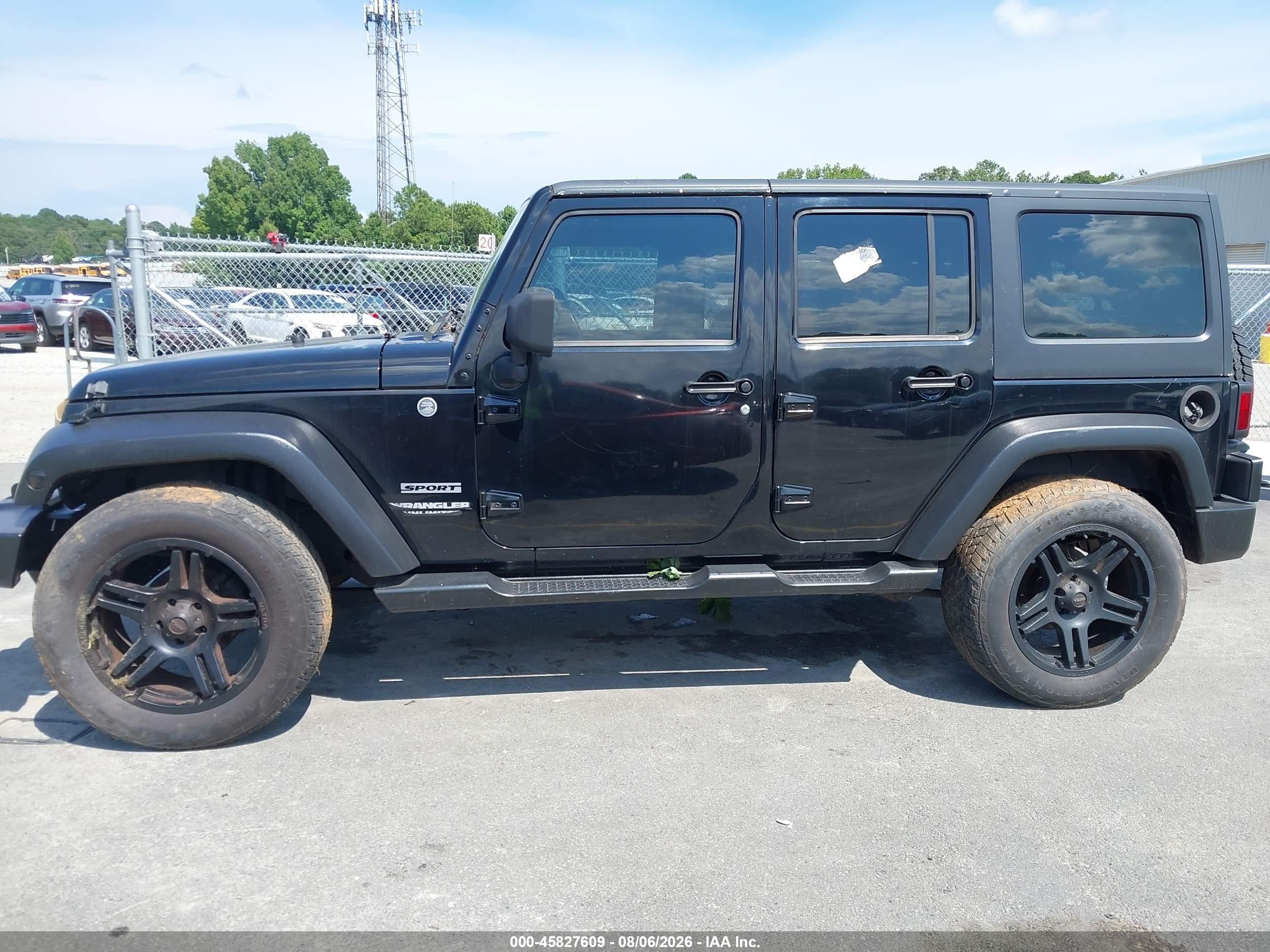 2012 Jeep Wrangler Unlimited Sport Black vin: 1C4BJWDG5CL166436