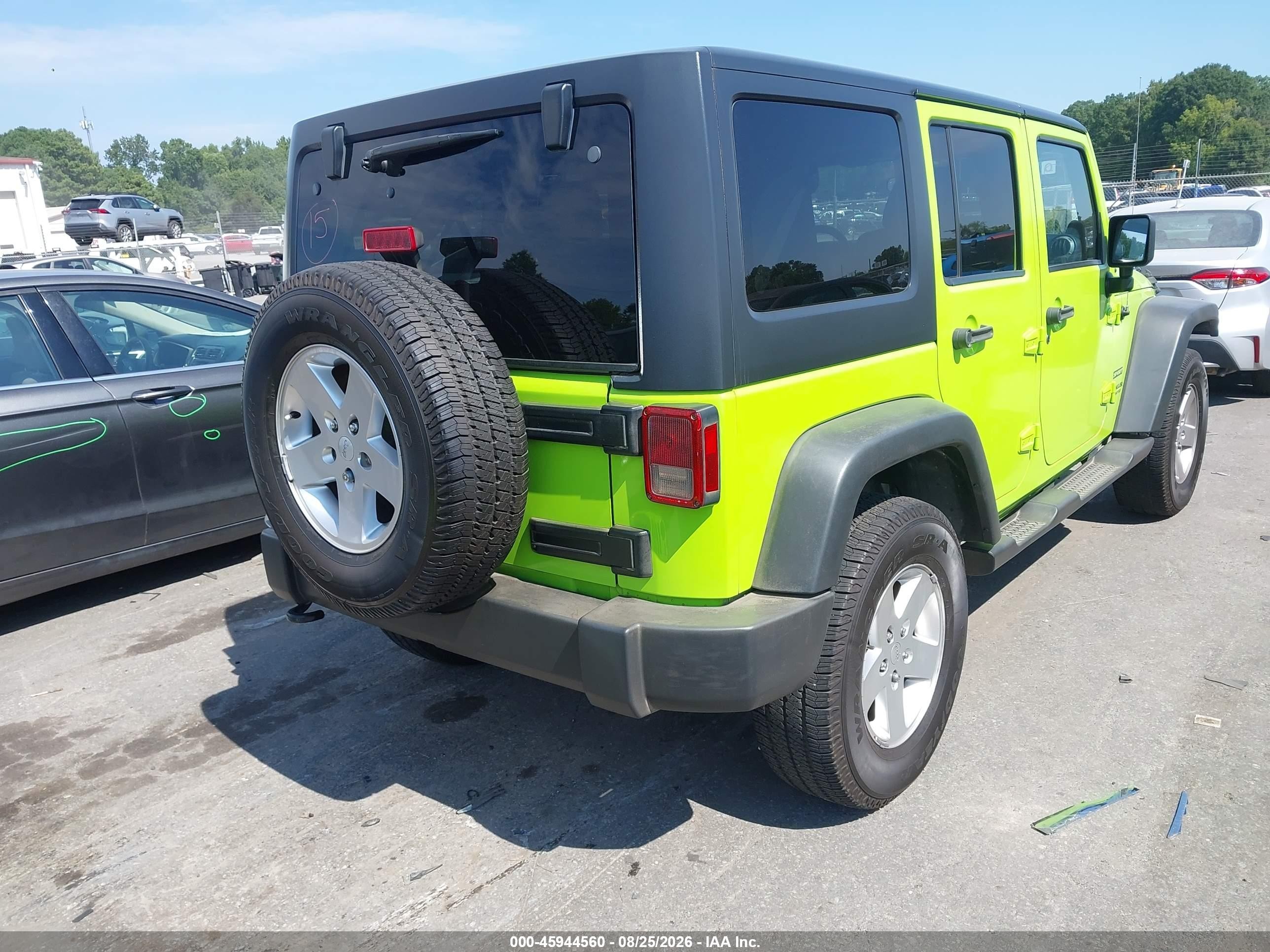 2012 Jeep Wrangler Unlimited Sport Green vin: 1C4BJWDG5CL285197