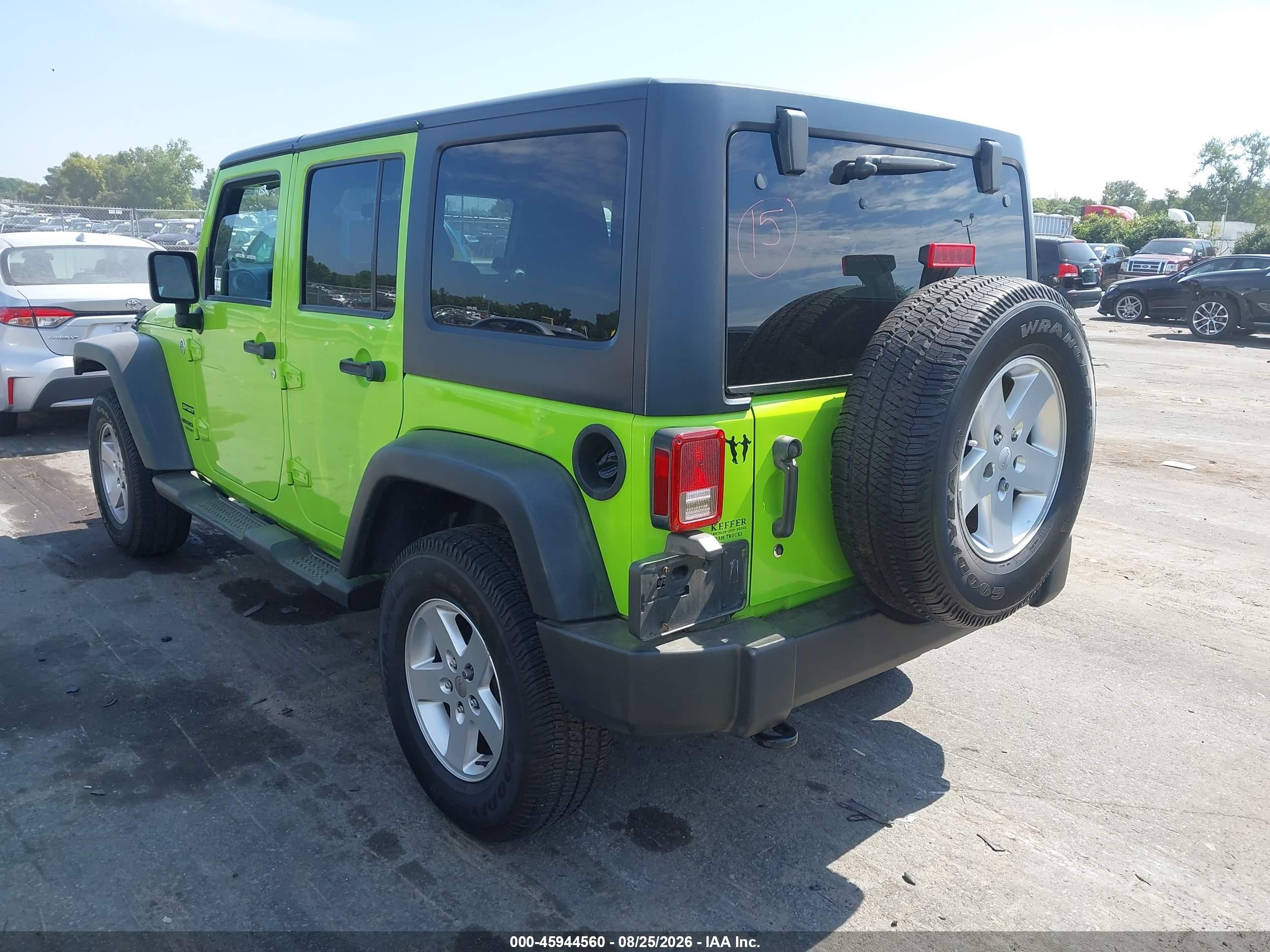 2012 Jeep Wrangler Unlimited Sport Green vin: 1C4BJWDG5CL285197