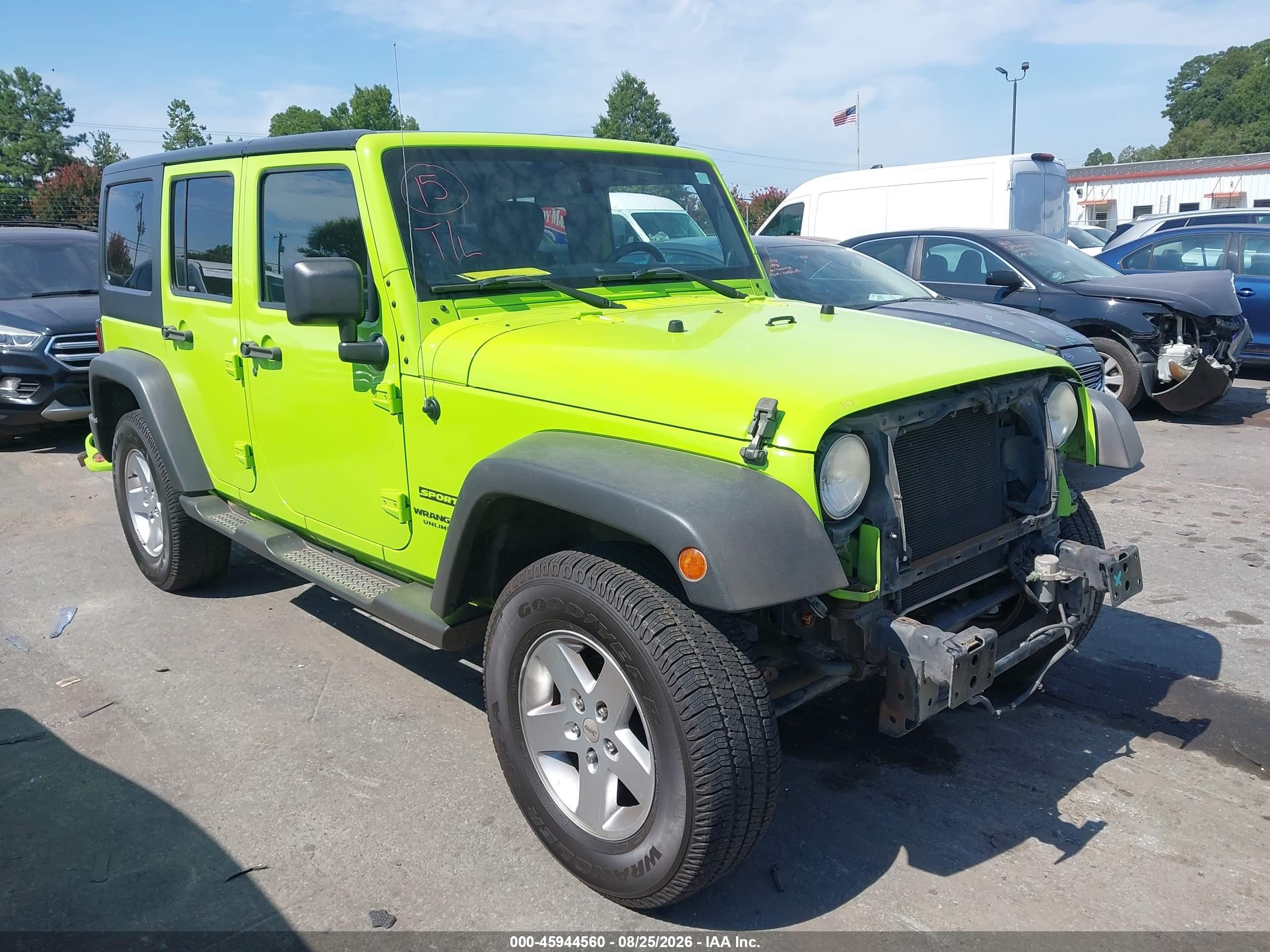 2012 Jeep Wrangler Unlimited Sport Green vin: 1C4BJWDG5CL285197