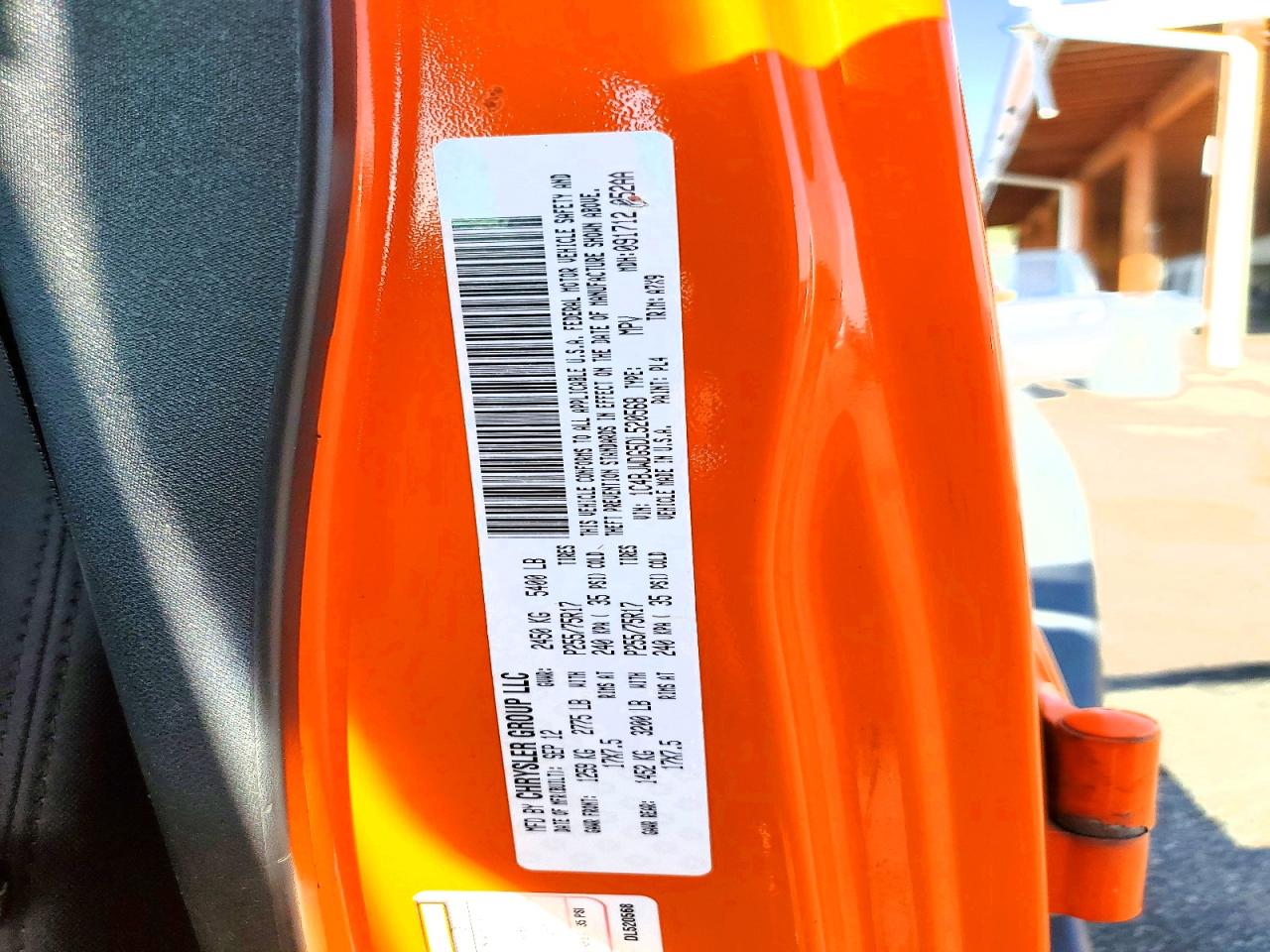 2013 Jeep Wrangler Unlimited Sport Orange vin: 1C4BJWDG5DL520568