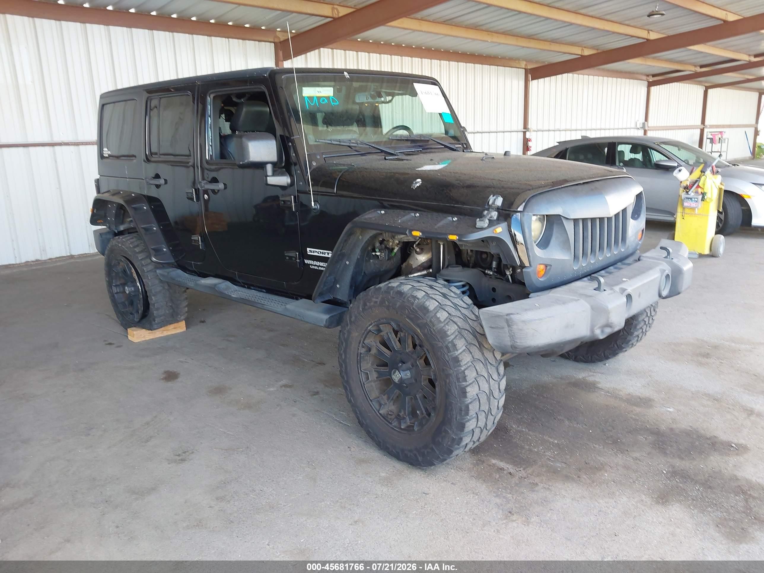 2013 Jeep Wrangler Unlimited Sport Black vin: 1C4BJWDG5DL577580