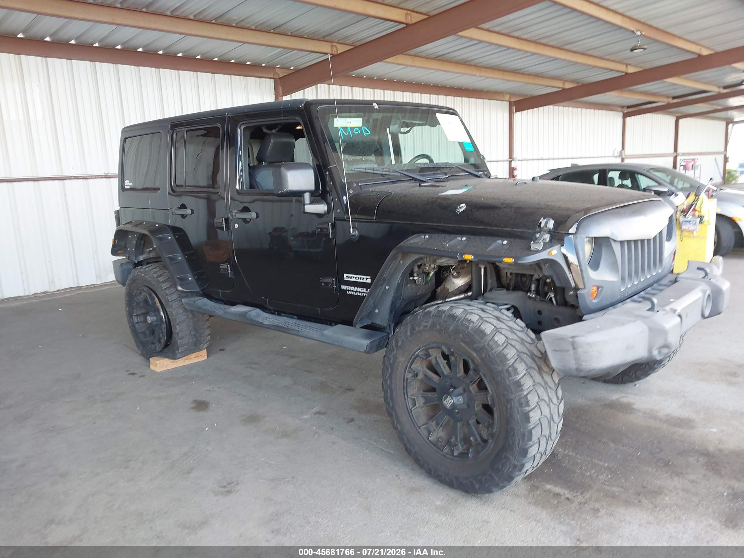 2013 Jeep Wrangler Unlimited Sport Black vin: 1C4BJWDG5DL577580