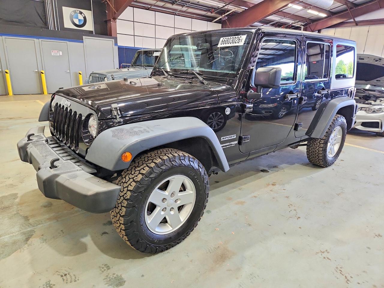2018 Jeep Wrangler Unlimited Sport Black vin: 1C4BJWDG5JL888728