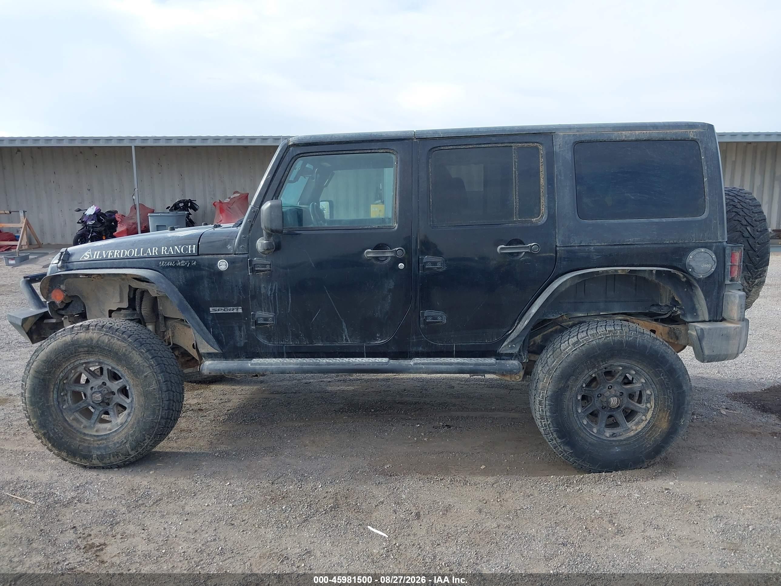 2012 Jeep Wrangler Unlimited Sport Black vin: 1C4BJWDG6CL164064