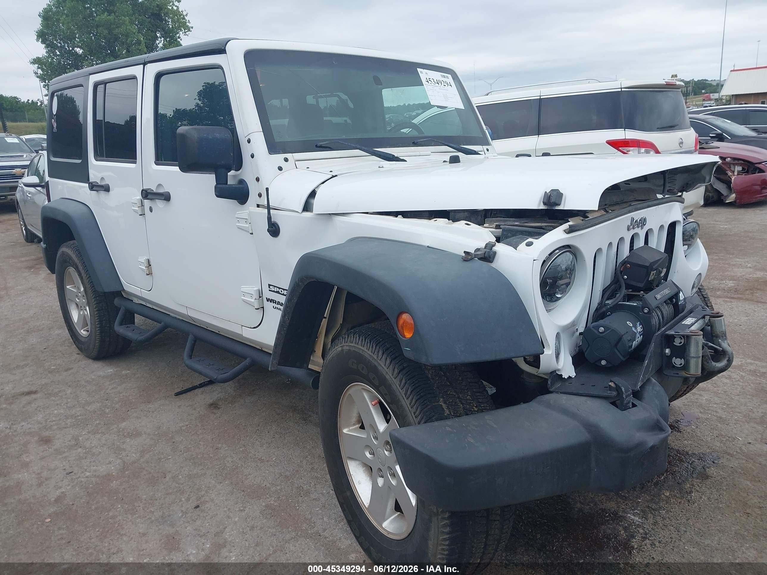 2015 Jeep Wrangler Unlimited Sport White vin: 1C4BJWDG6FL536667