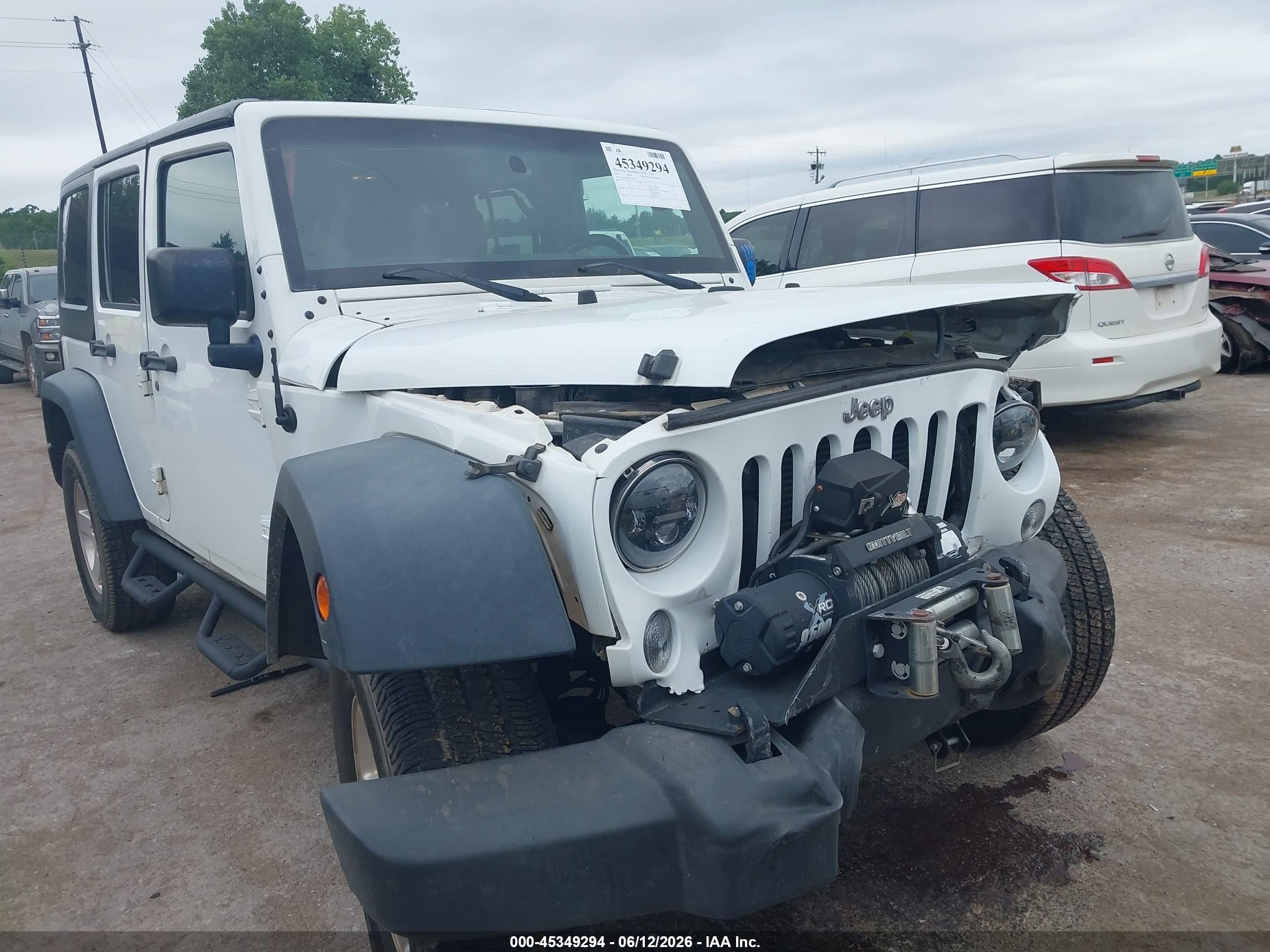 2015 Jeep Wrangler Unlimited Sport White vin: 1C4BJWDG6FL536667