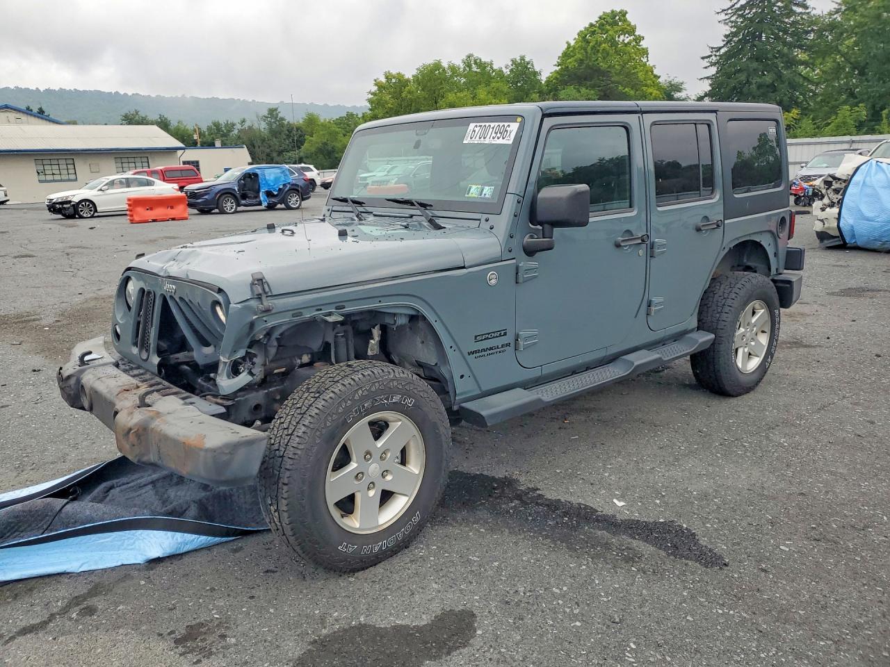 2015 Jeep Wrangler Unlimited Sport Gray vin: 1C4BJWDG6FL666285