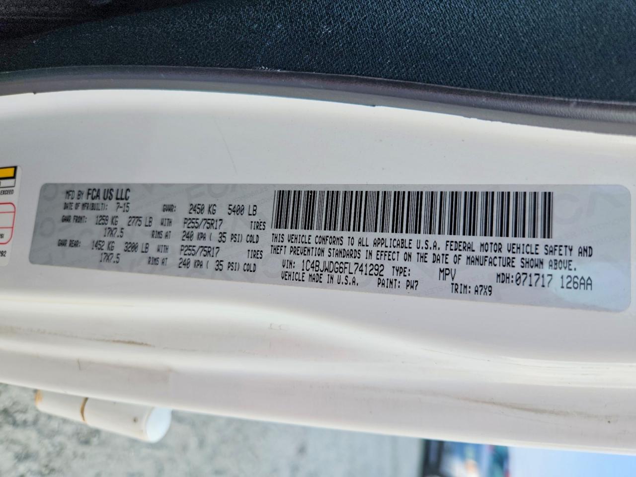 2015 Jeep Wrangler Sport White vin: 1C4BJWDG6FL741292