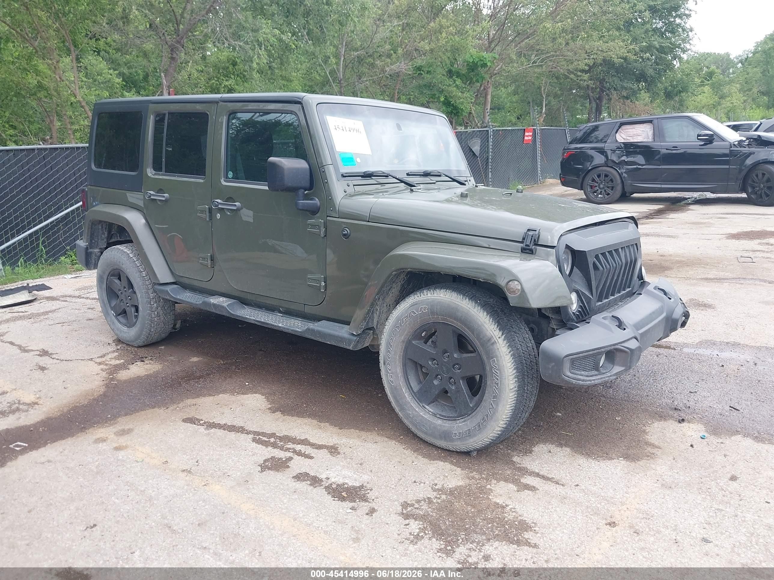 2015 Jeep Wrangler Unlimited Sport Green vin: 1C4BJWDG6FL762627