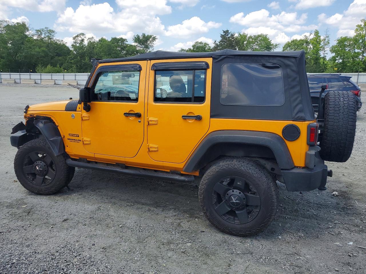 2012 Jeep Wrangler Unlimited Sport Yellow vin: 1C4BJWDG7CL120428