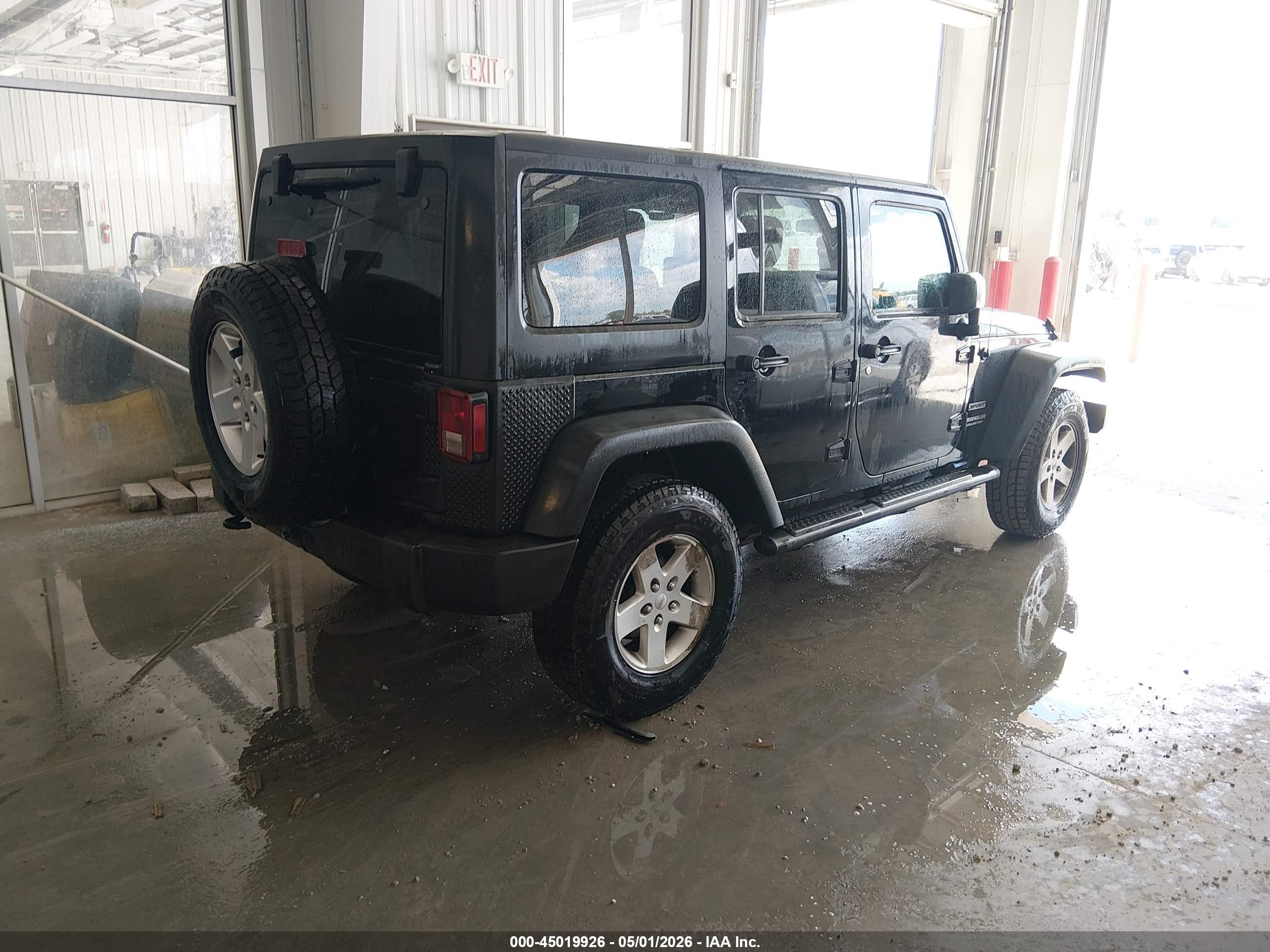 2012 Jeep Wrangler Unlimited Sport Black vin: 1C4BJWDG7CL266845