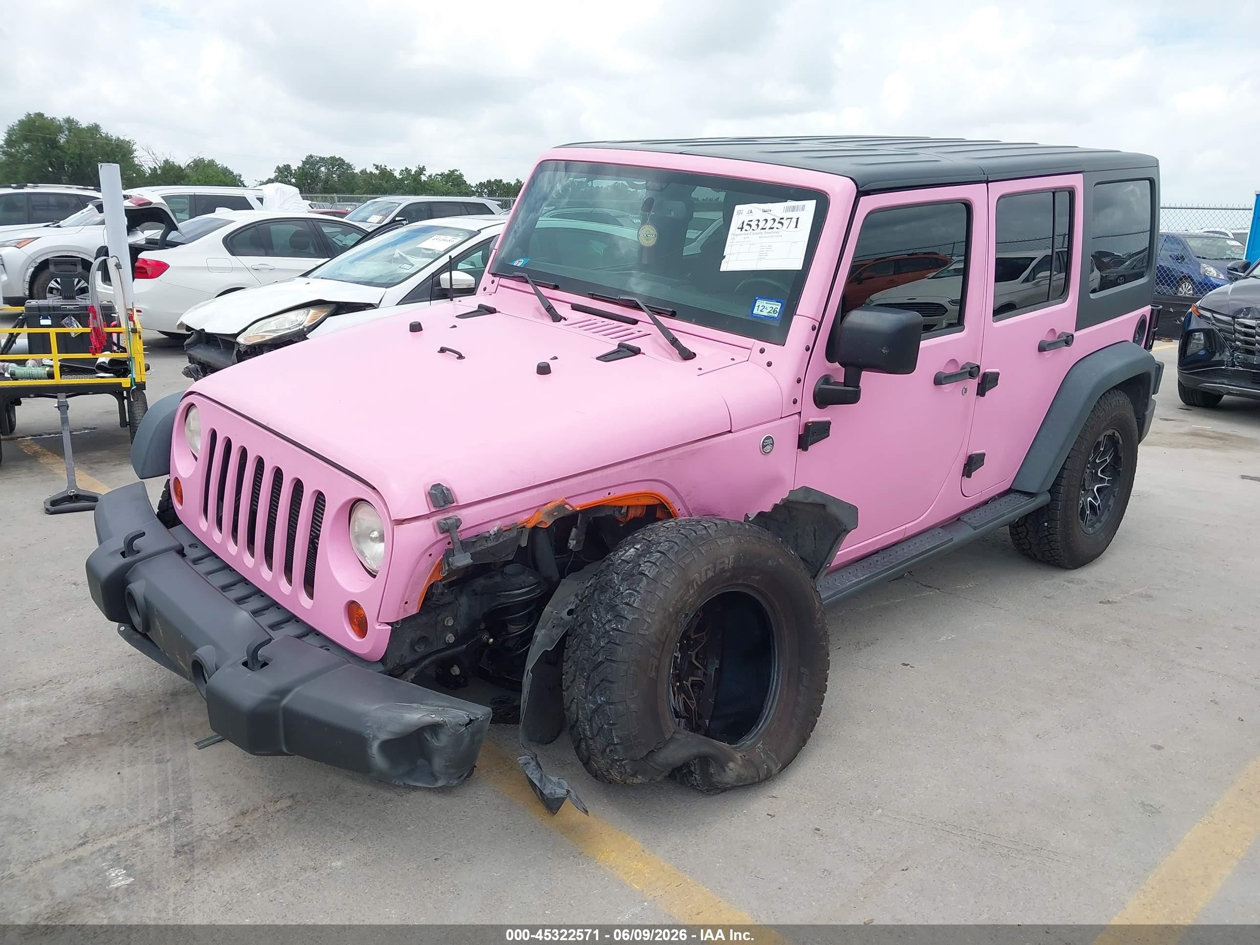 2013 Jeep Wrangler Unlimited Sport Pink vin: 1C4BJWDG7DL543043