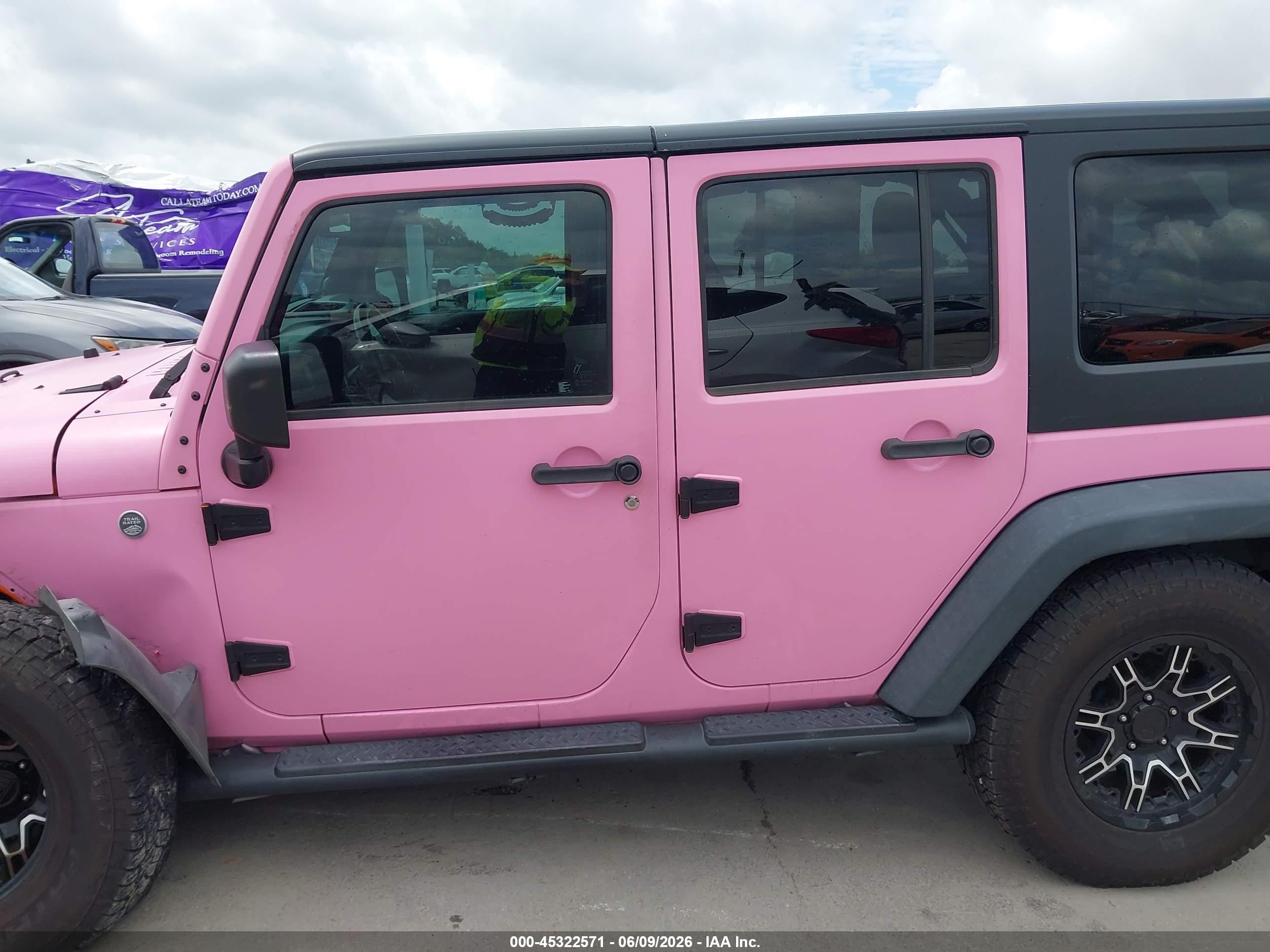 2013 Jeep Wrangler Unlimited Sport Pink vin: 1C4BJWDG7DL543043