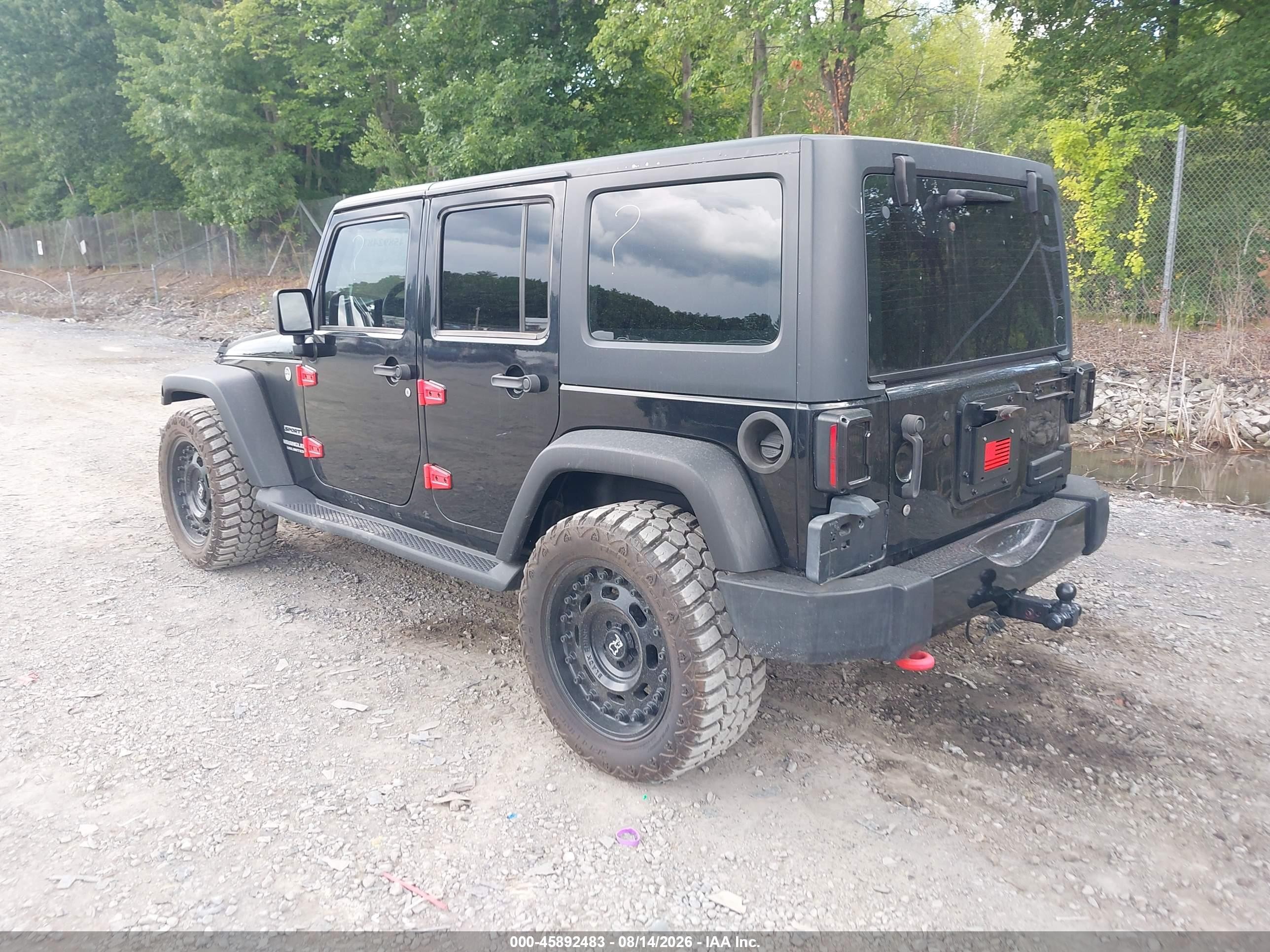 2013 Jeep Wrangler Unlimited Sport Black vin: 1C4BJWDG7DL581257