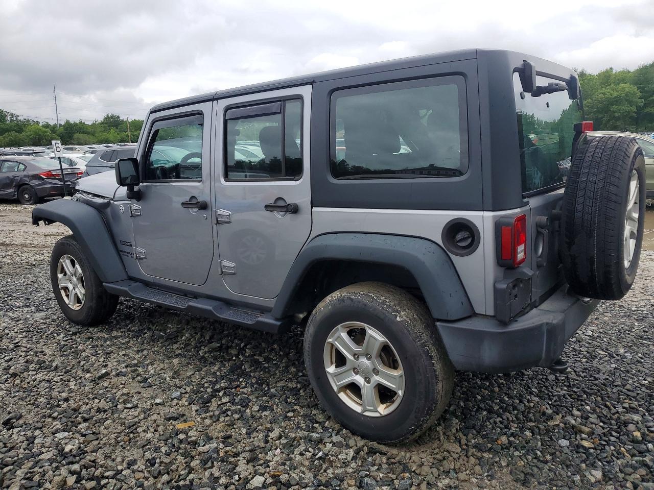 2014 Jeep Wrangler Unlimited Sport Gray vin: 1C4BJWDG7EL216935