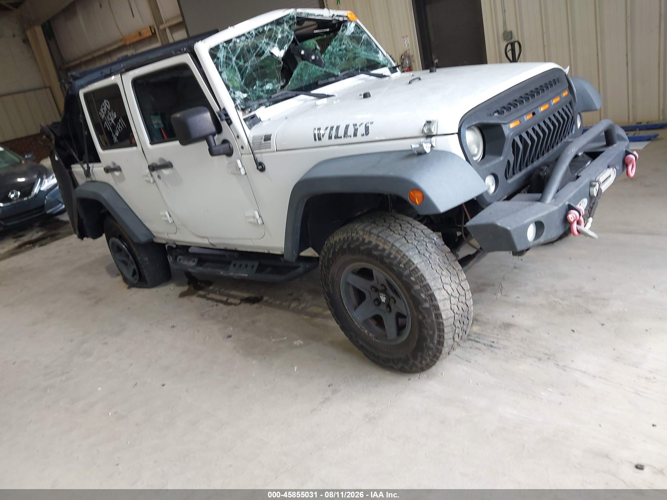 2015 Jeep Wrangler Unlimited Willys Wheeler White vin: 1C4BJWDG7FL617371