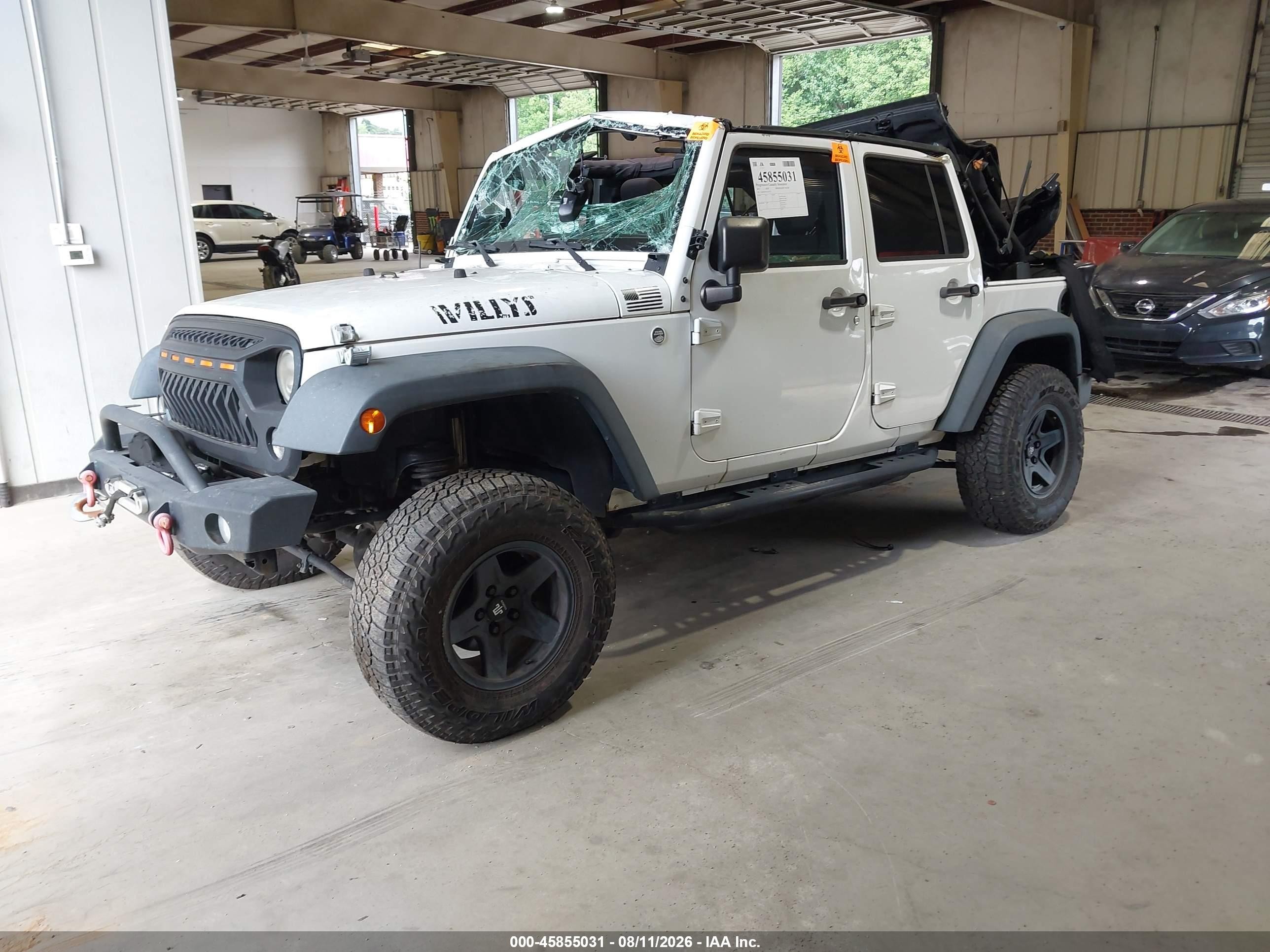2015 Jeep Wrangler Unlimited Willys Wheeler White vin: 1C4BJWDG7FL617371