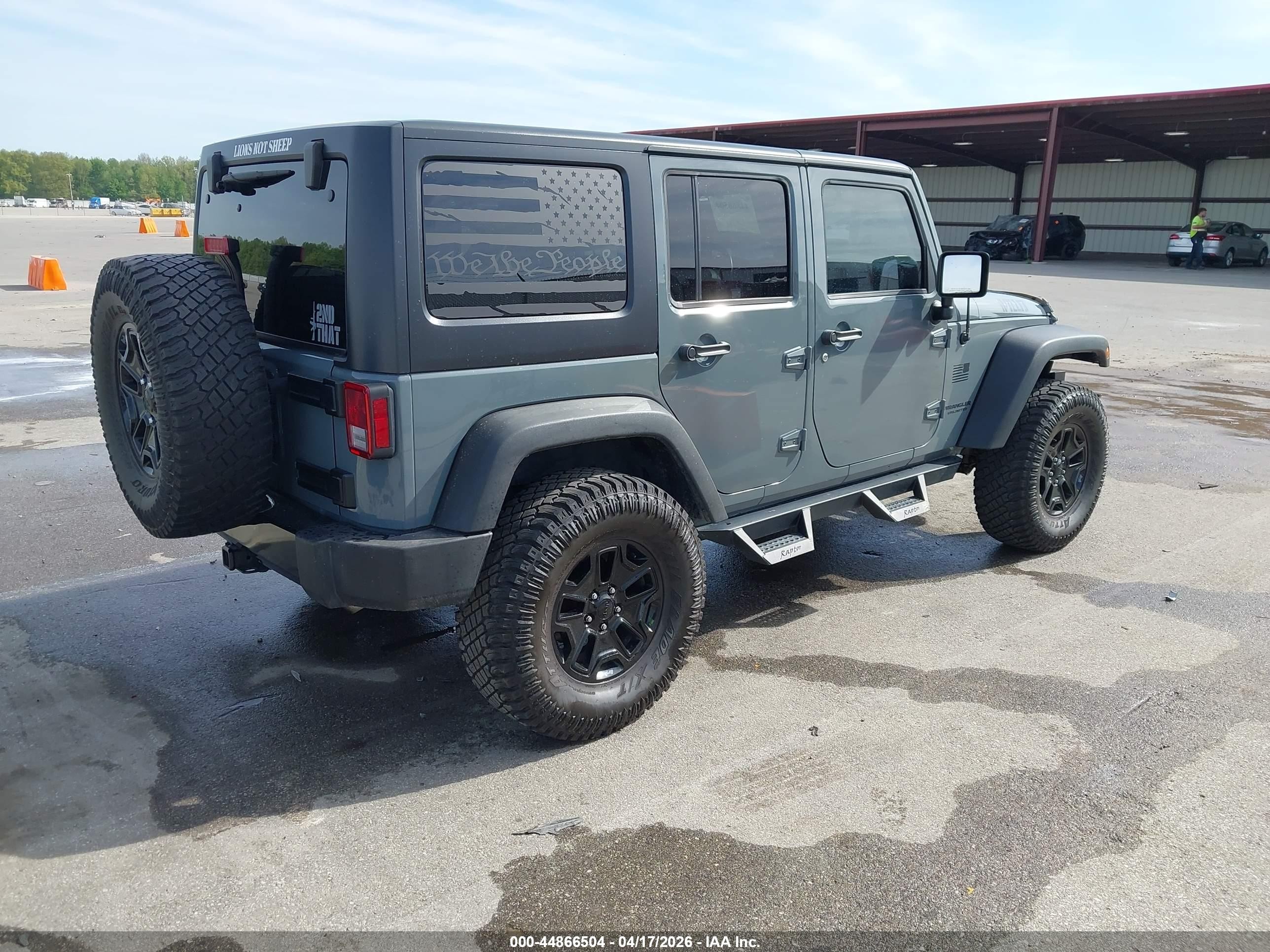 2015 Jeep Wrangler Unlimited Willys Wheeler Gray vin: 1C4BJWDG7FL634929