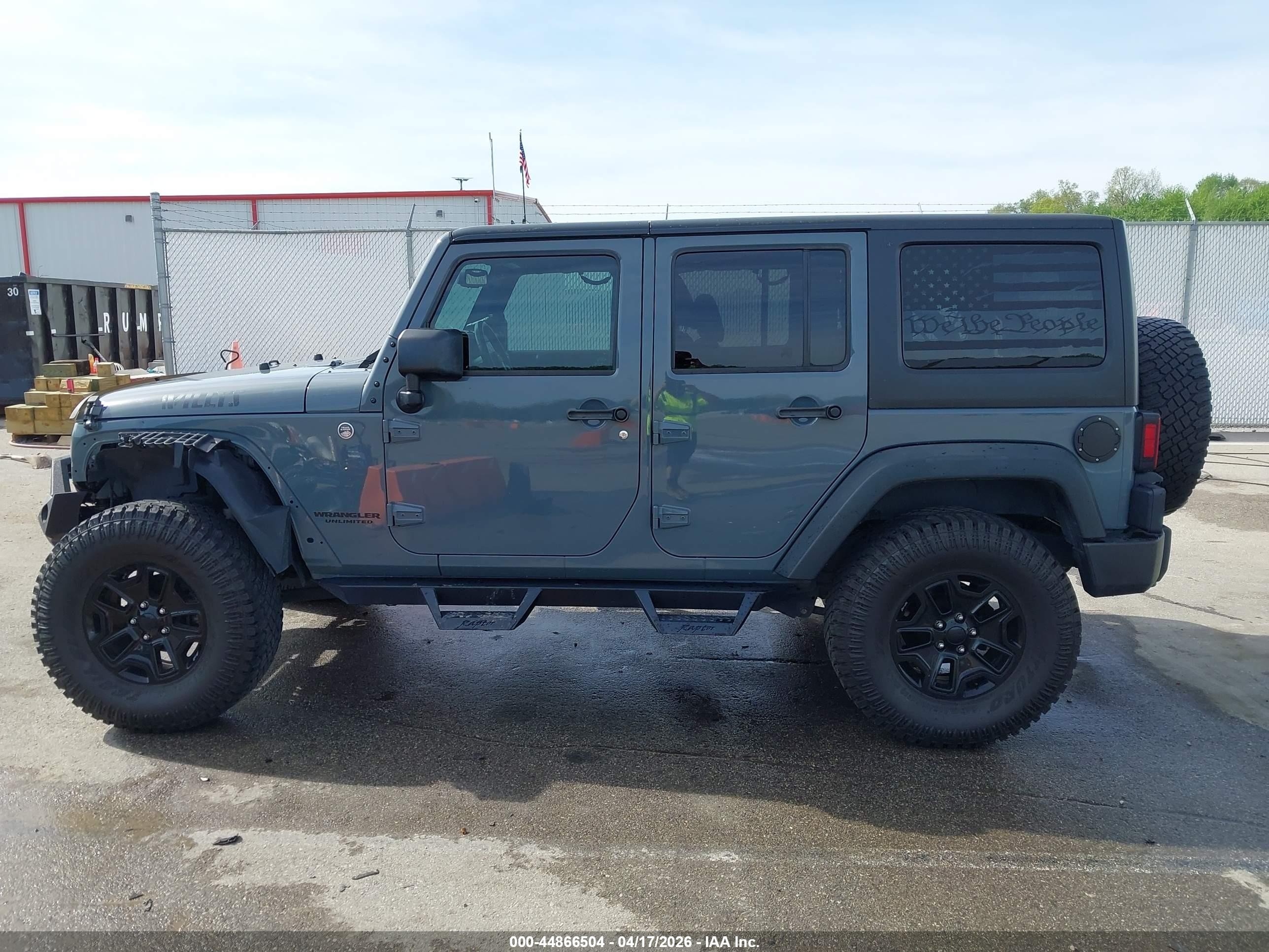 2015 Jeep Wrangler Unlimited Willys Wheeler Gray vin: 1C4BJWDG7FL634929