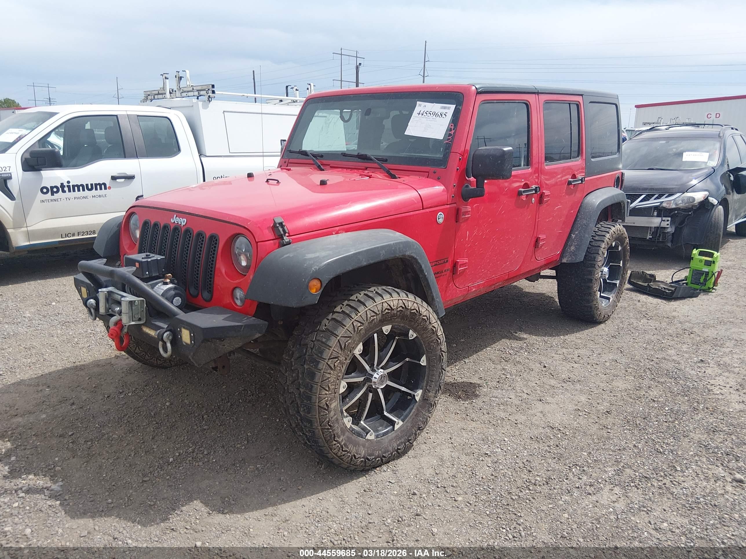 2015 Jeep Wrangler Unlimited Sport Красный vin: 1C4BJWDG7FL635370