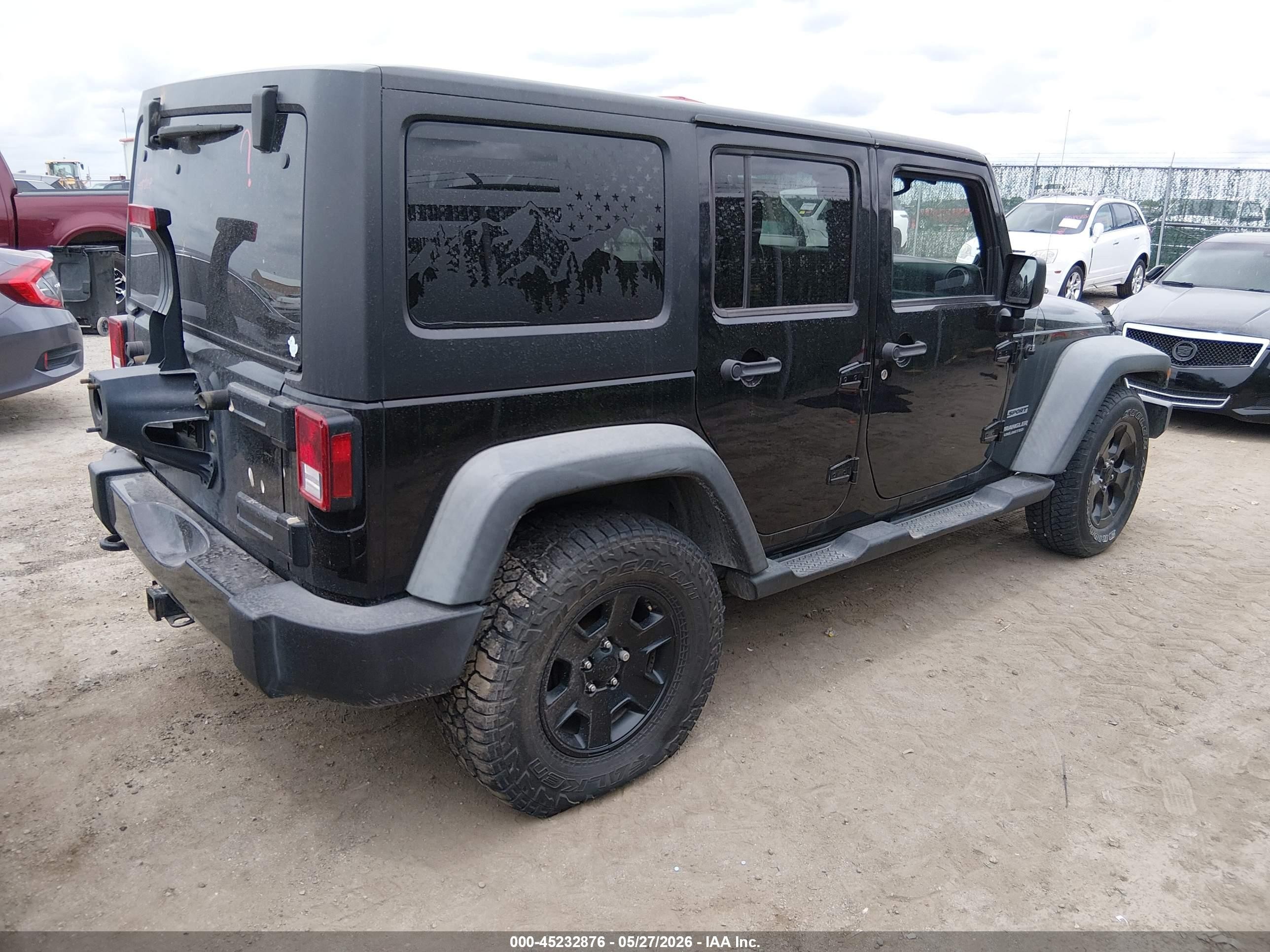 2012 Jeep Wrangler Unlimited Sport Black vin: 1C4BJWDG8CL181688