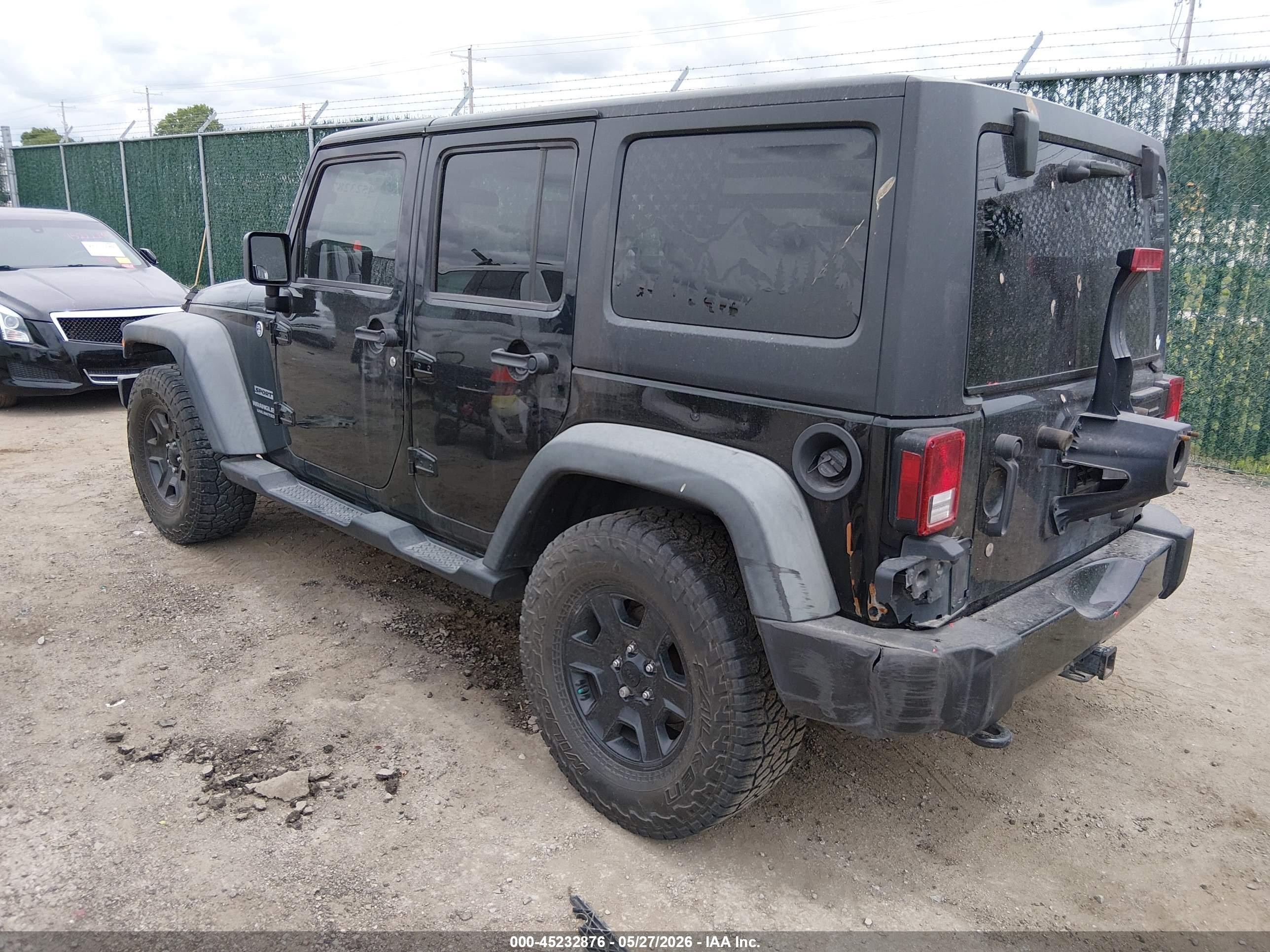 2012 Jeep Wrangler Unlimited Sport Black vin: 1C4BJWDG8CL181688