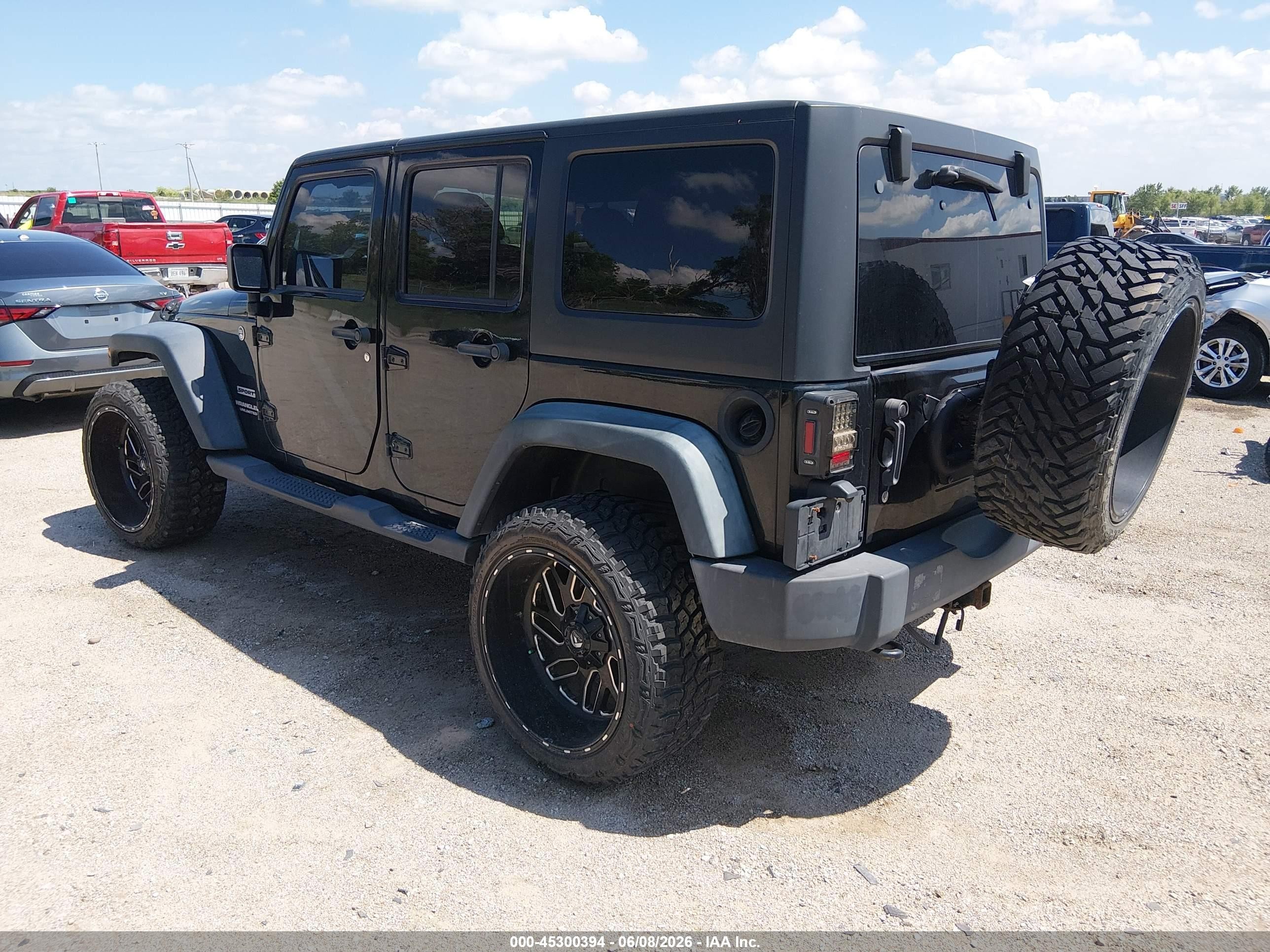 2012 Jeep Wrangler Unlimited Sport Black vin: 1C4BJWDG8CL200899