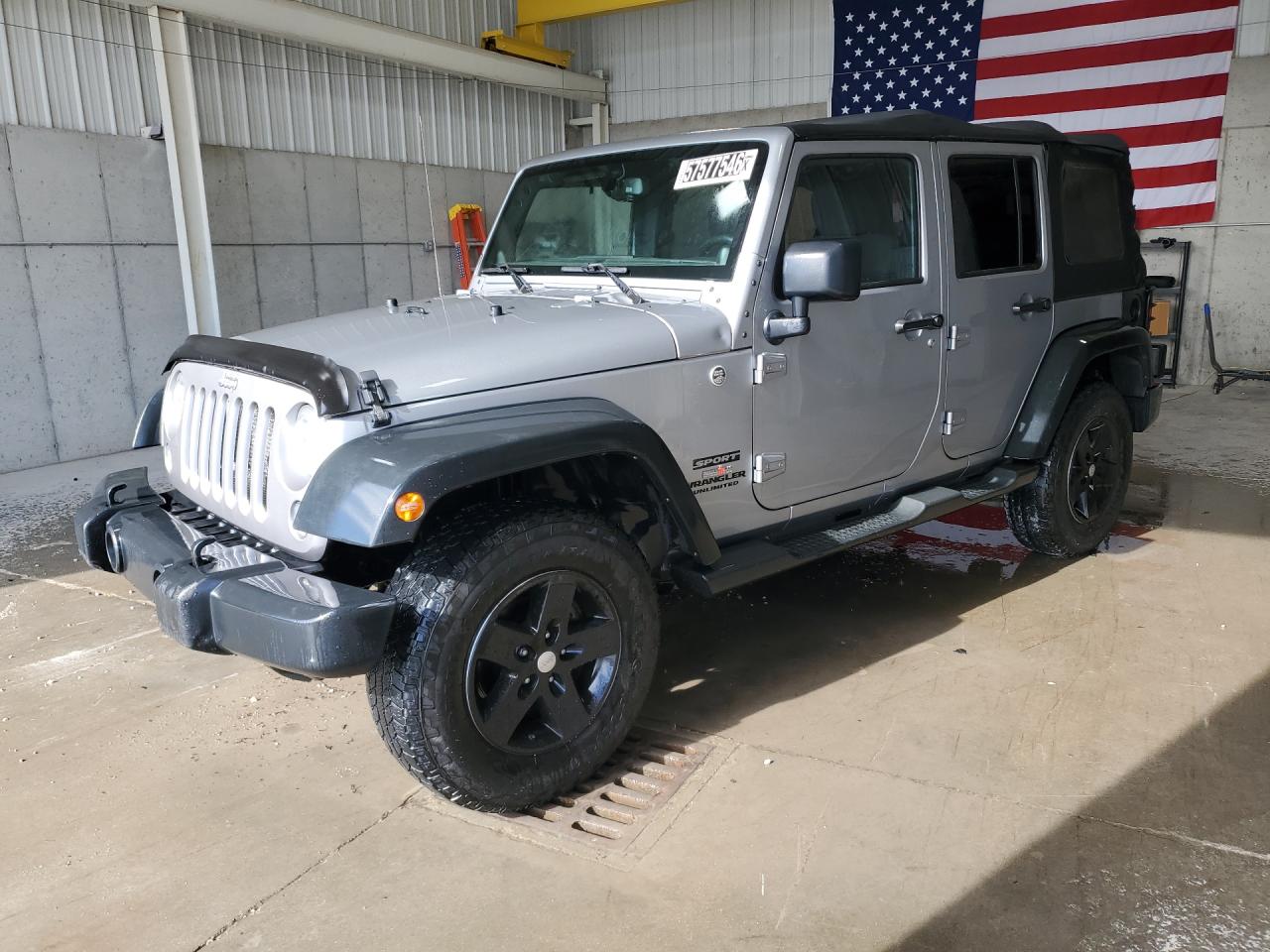 2014 Jeep Wrangler Unlimited Sport Silver vin: 1C4BJWDG8EL155756 Damage: Hood, Dent(S) W/ Paint Dmg, 1 To 2 Inches