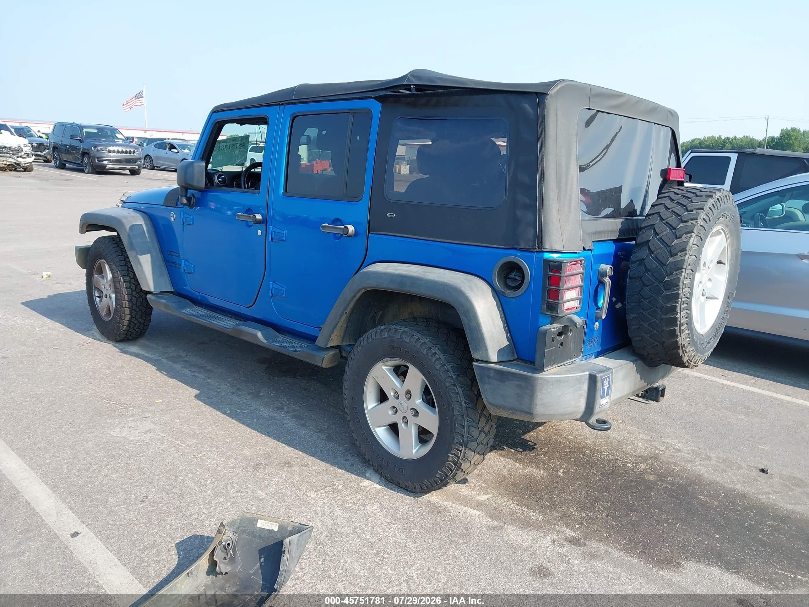 2015 Jeep Wrangler Unlimited Sport Blue vin: 1C4BJWDG8FL689731