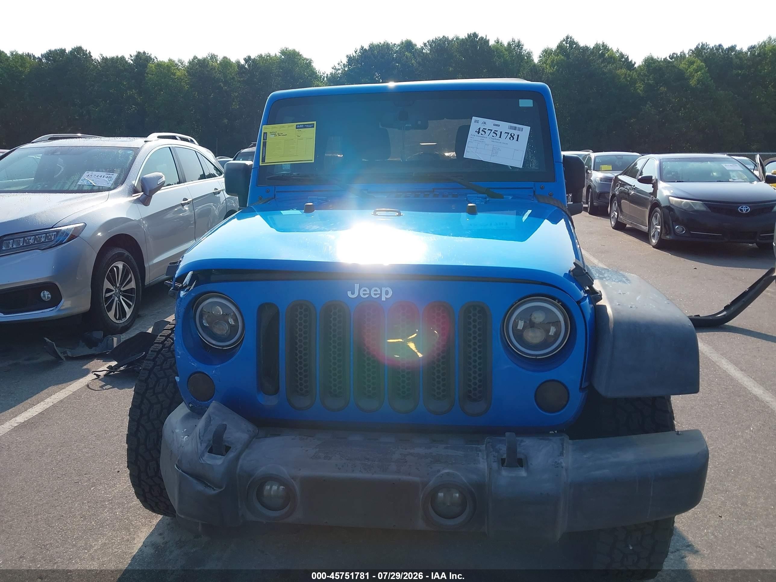 2015 Jeep Wrangler Unlimited Sport Blue vin: 1C4BJWDG8FL689731