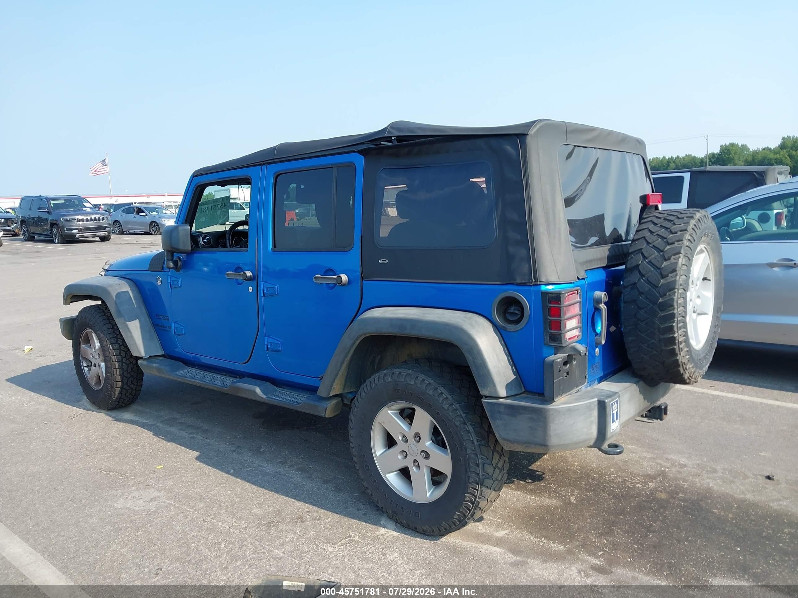 2015 Jeep Wrangler Unlimited Sport Blue vin: 1C4BJWDG8FL689731