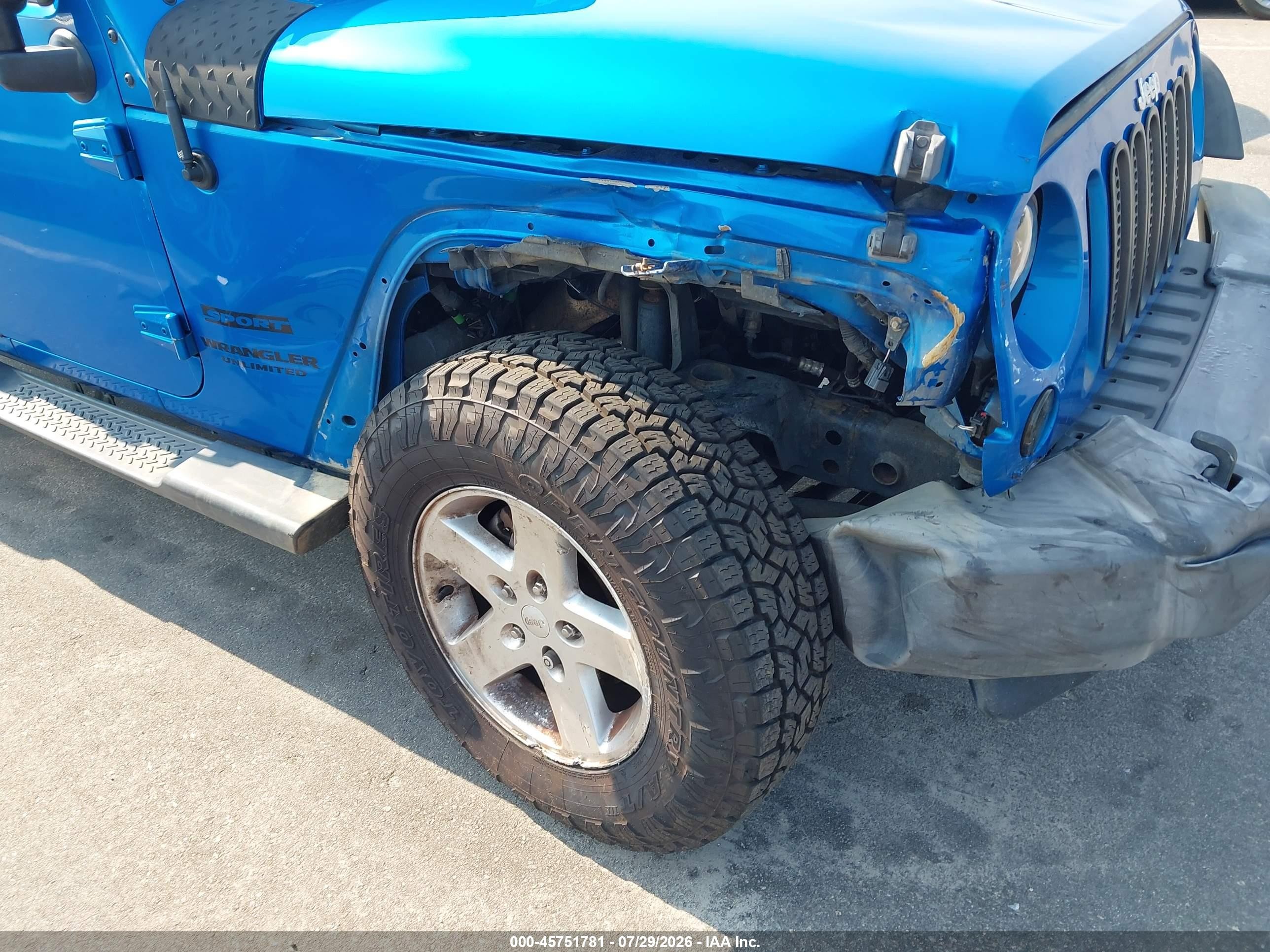 2015 Jeep Wrangler Unlimited Sport Blue vin: 1C4BJWDG8FL689731