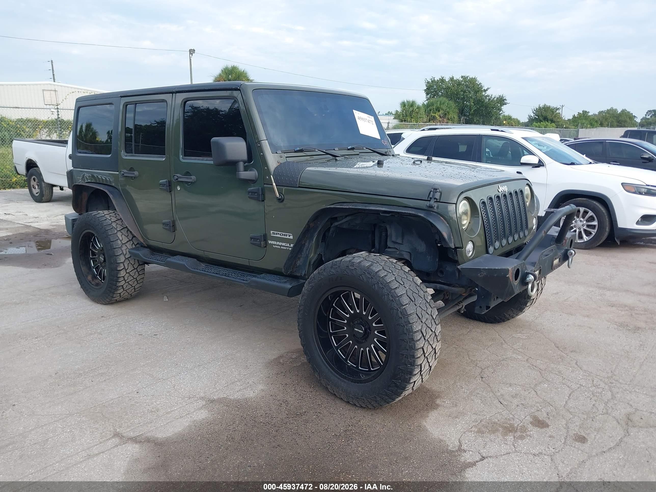 2015 Jeep Wrangler Unlimited Sport Green vin: 1C4BJWDG8FL720900