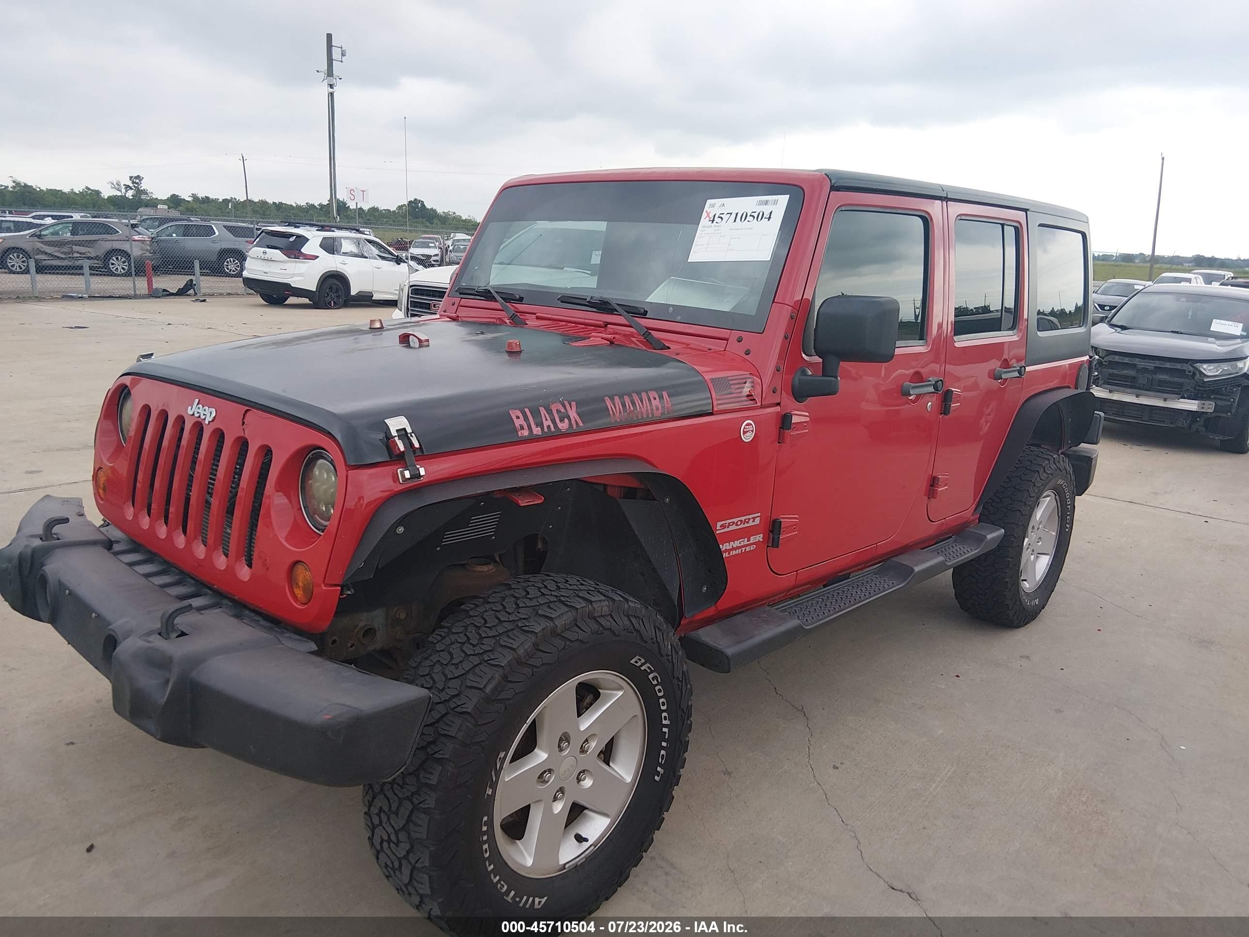 2012 Jeep Wrangler Unlimited Sport Red vin: 1C4BJWDG9CL141197