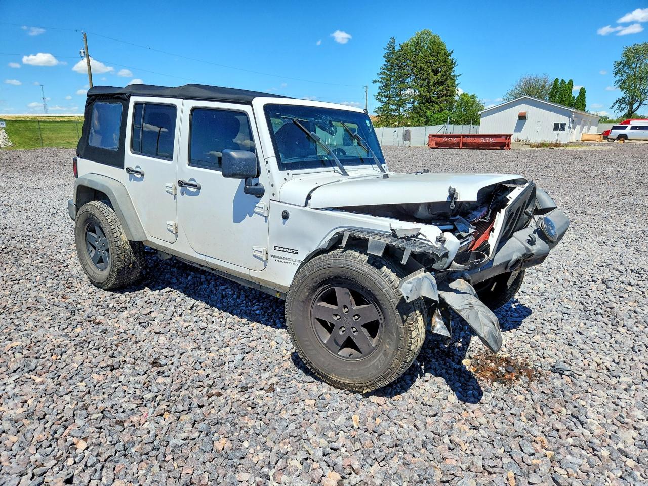 2013 Jeep Wrangler Unlimited Sport White vin: 1C4BJWDG9DL654614