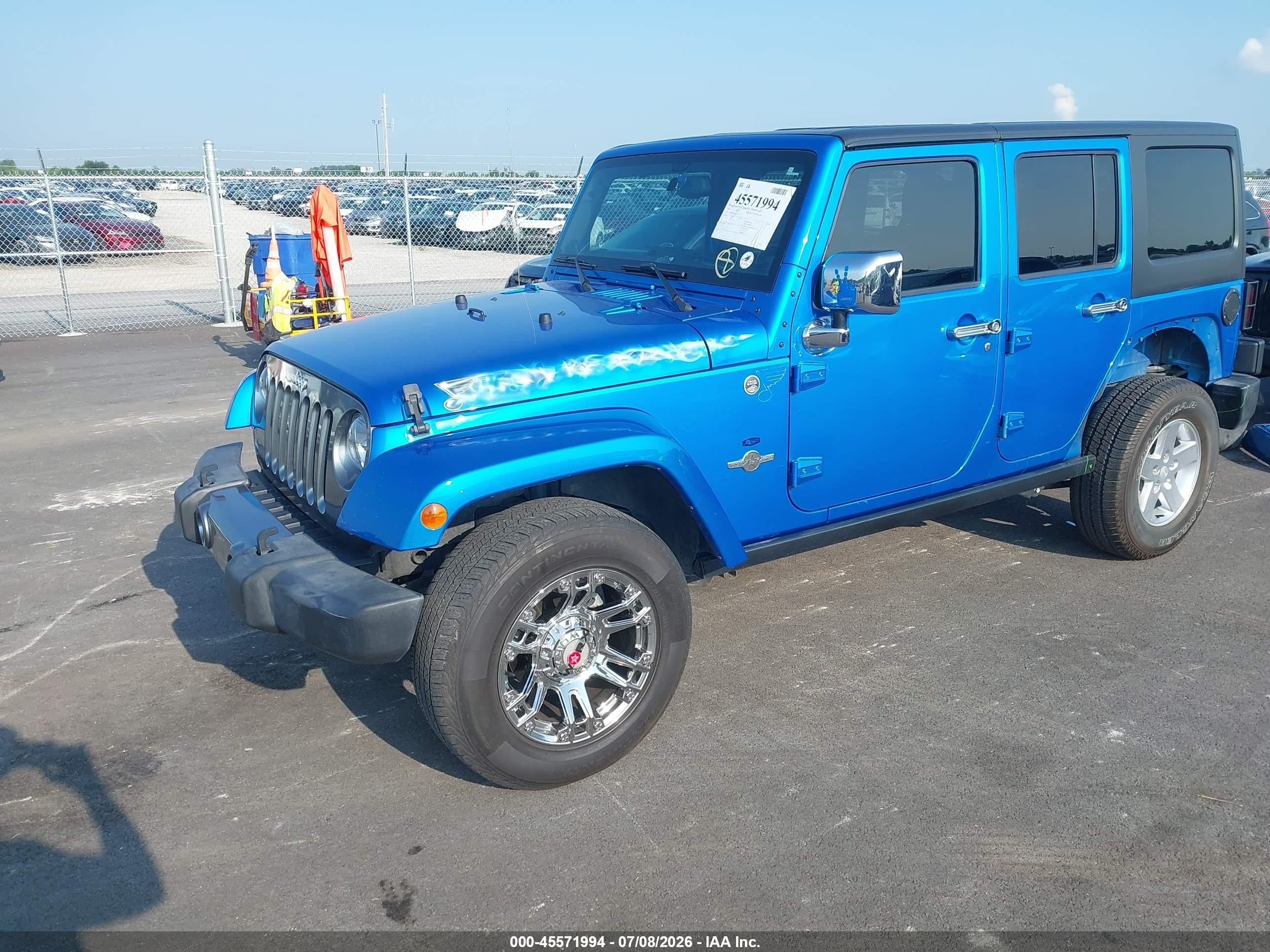2014 Jeep Wrangler Unlimited Freedom Edition Blue vin: 1C4BJWDG9EL202177