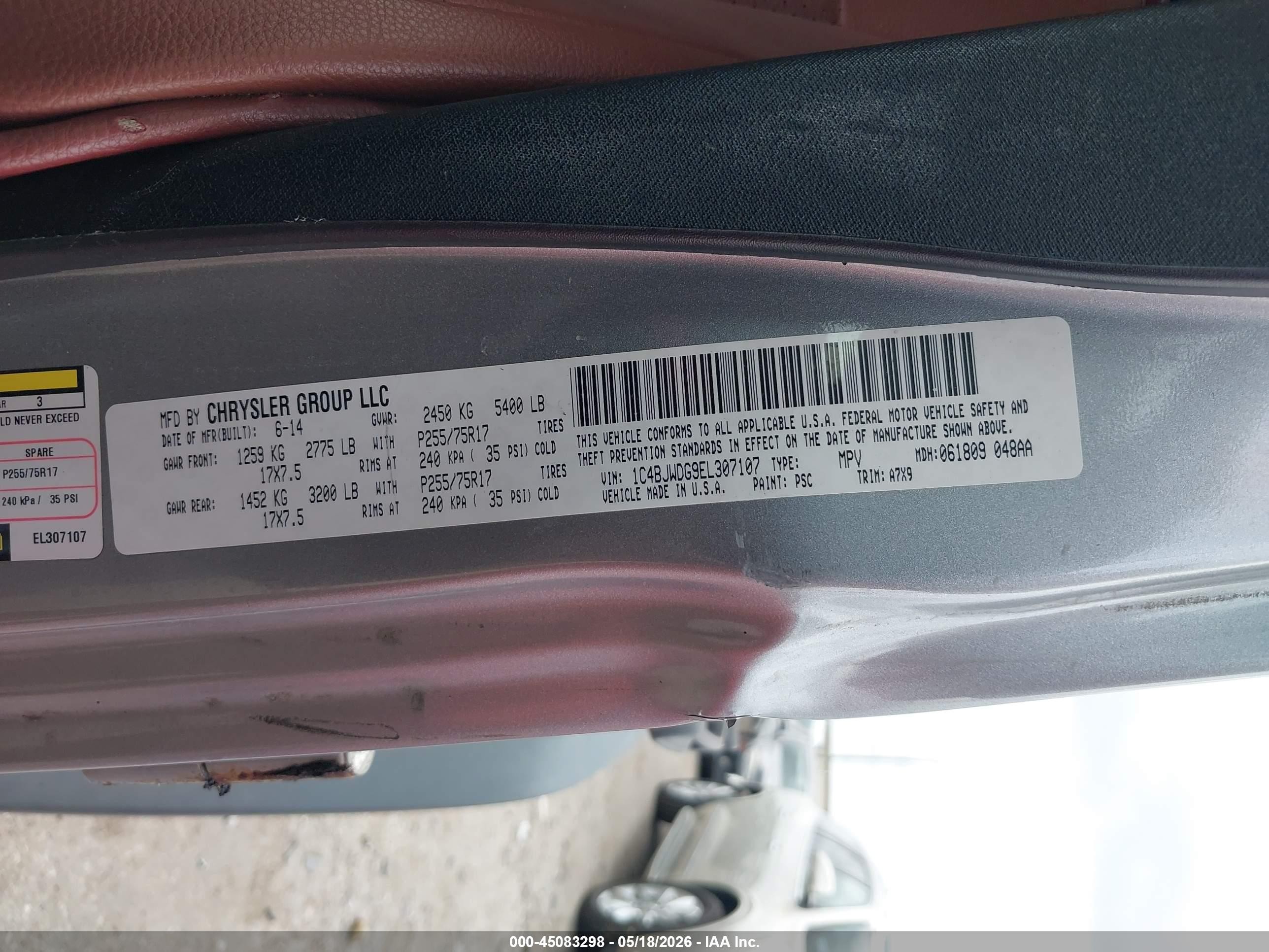 2014 Jeep Wrangler Unlimited Sport Gray vin: 1C4BJWDG9EL307107