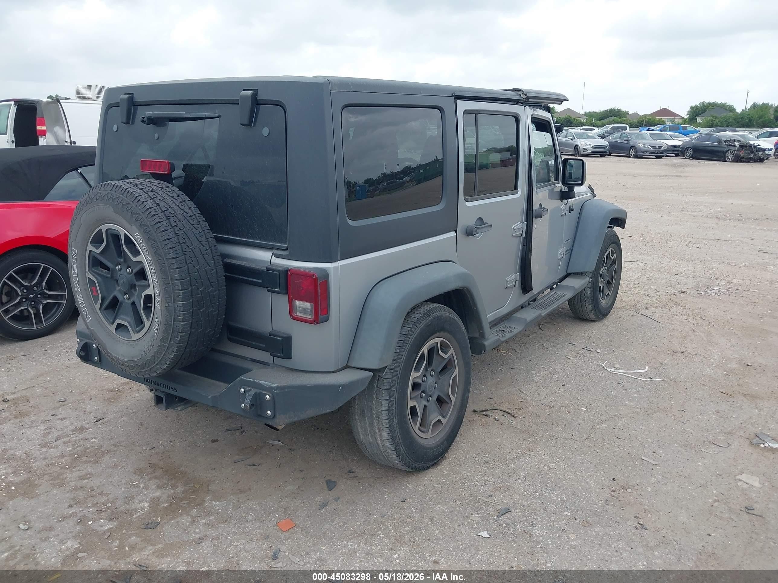 2014 Jeep Wrangler Unlimited Sport Gray vin: 1C4BJWDG9EL307107