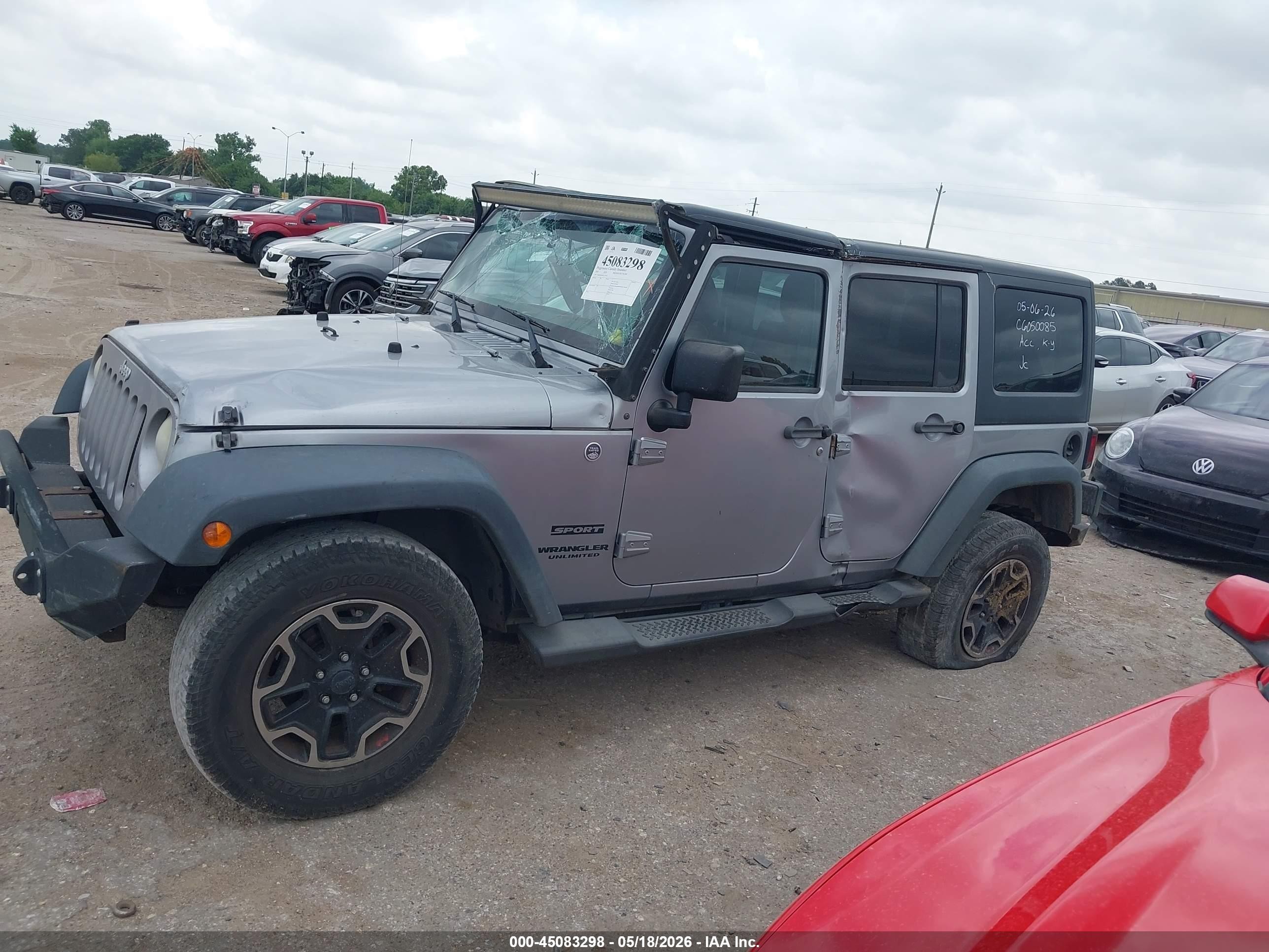2014 Jeep Wrangler Unlimited Sport Gray vin: 1C4BJWDG9EL307107