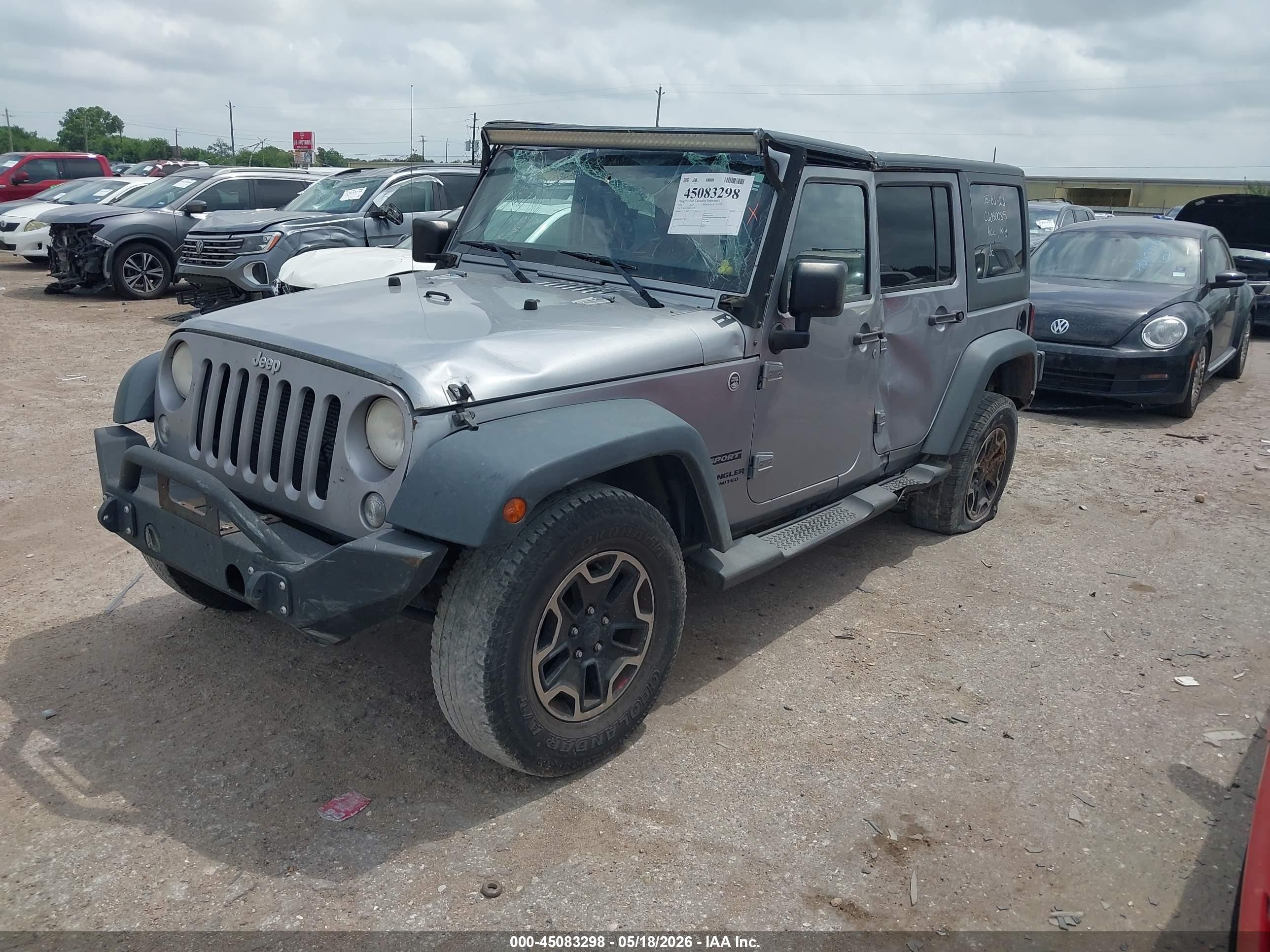 2014 Jeep Wrangler Unlimited Sport Gray vin: 1C4BJWDG9EL307107
