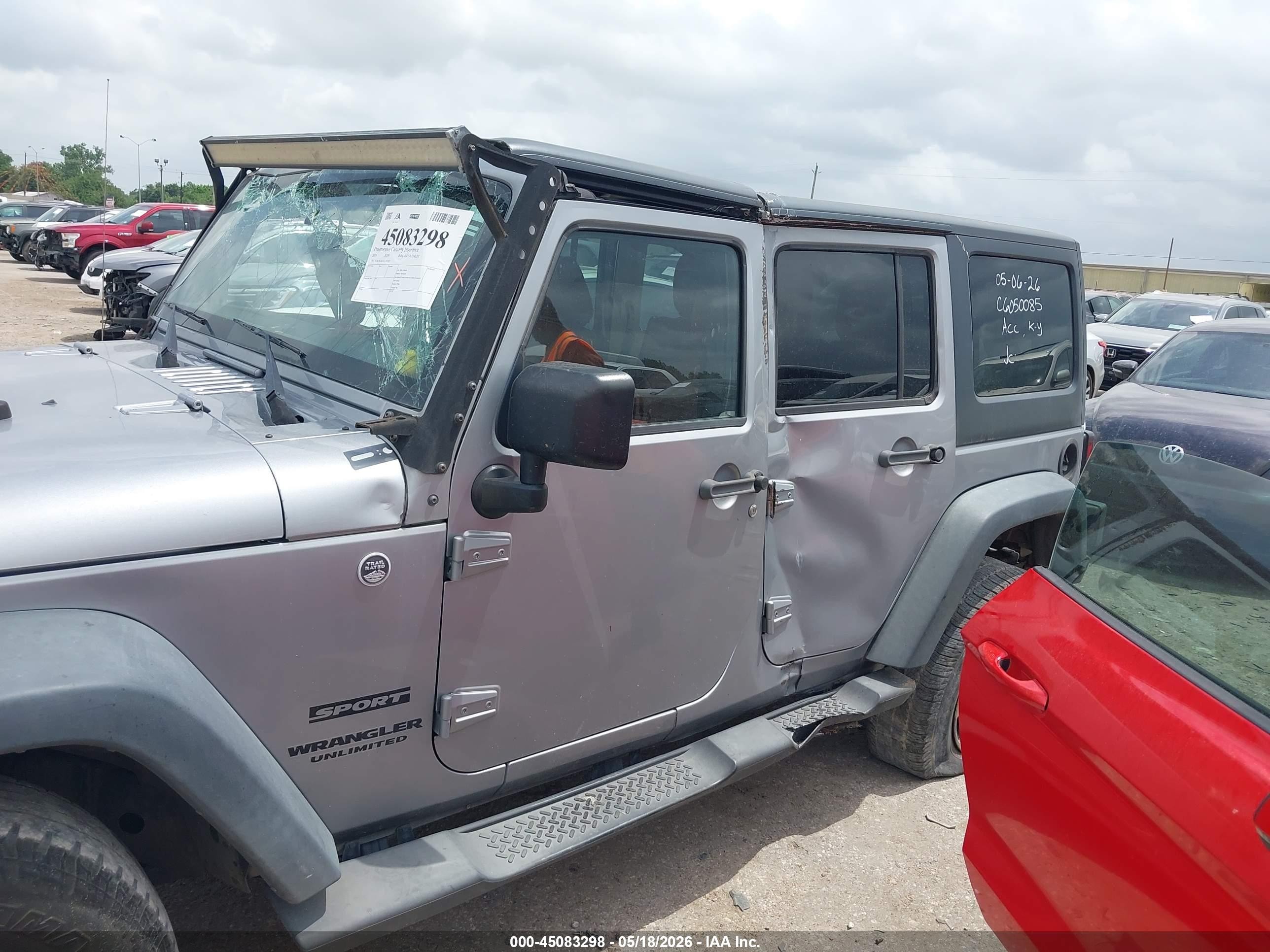 2014 Jeep Wrangler Unlimited Sport Gray vin: 1C4BJWDG9EL307107