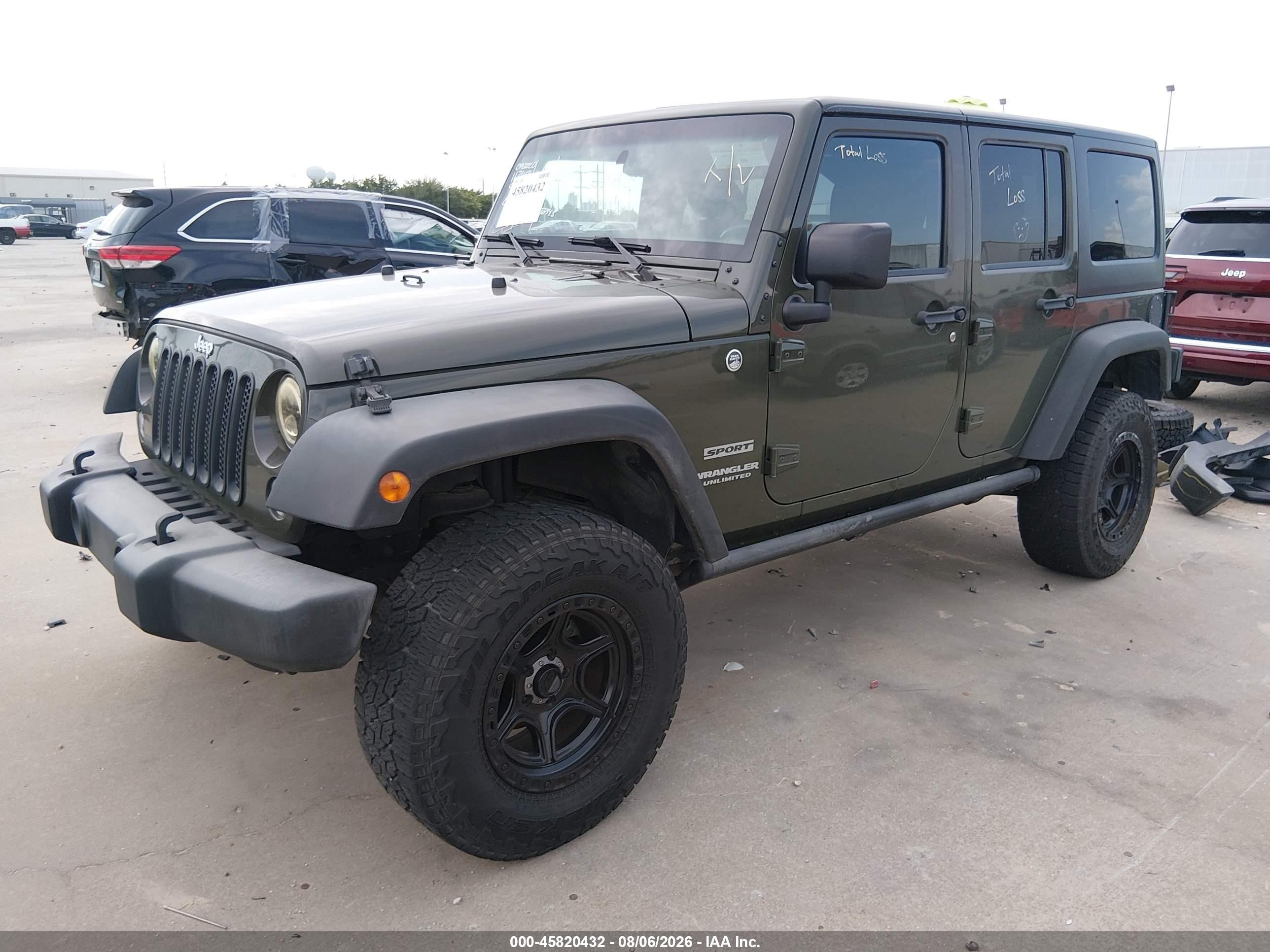 2015 Jeep Wrangler Unlimited Sport Green vin: 1C4BJWDG9FL676860
