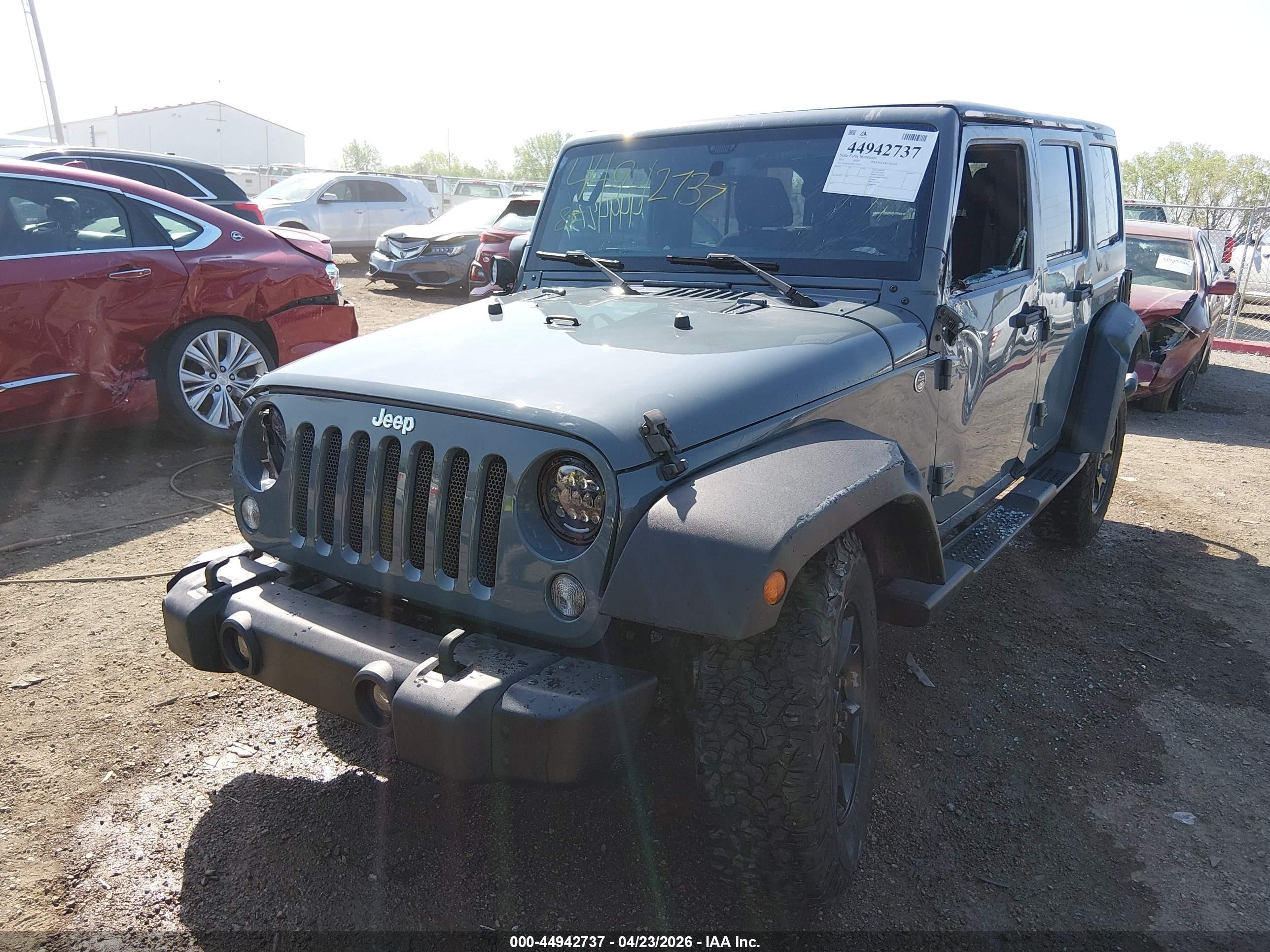 2015 Jeep Wrangler Unlimited Sport Gray vin: 1C4BJWDG9FL773444