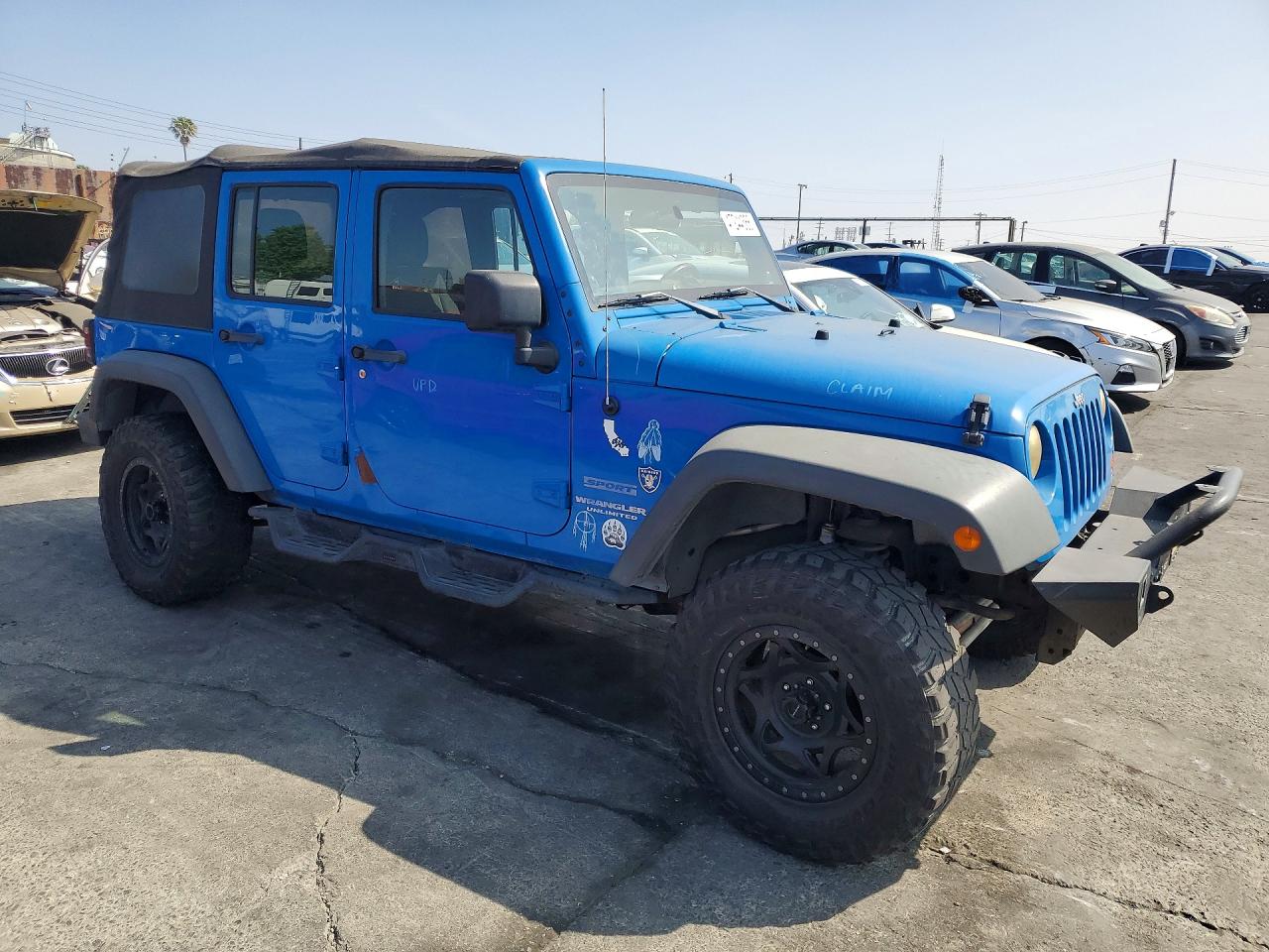 2012 Jeep Wrangler Unlimited Sport Blue vin: 1C4BJWDGXCL138776