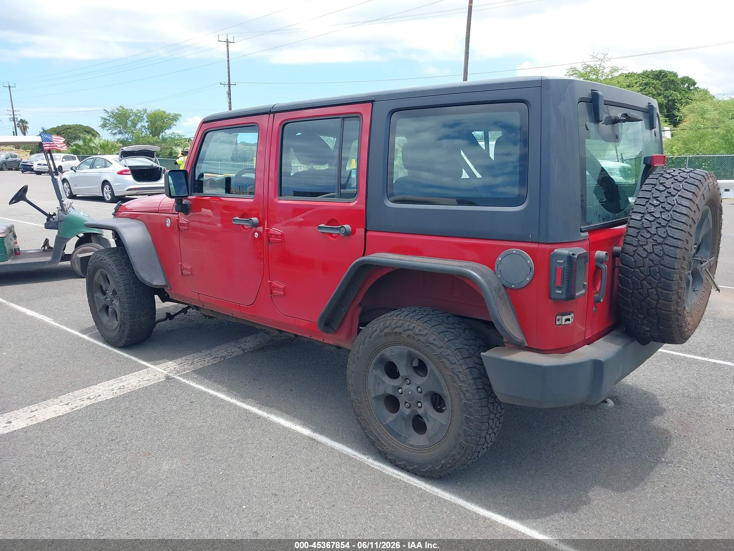 2012 Jeep Wrangler Unlimited Sport Красный vin: 1C4BJWDGXCL210205