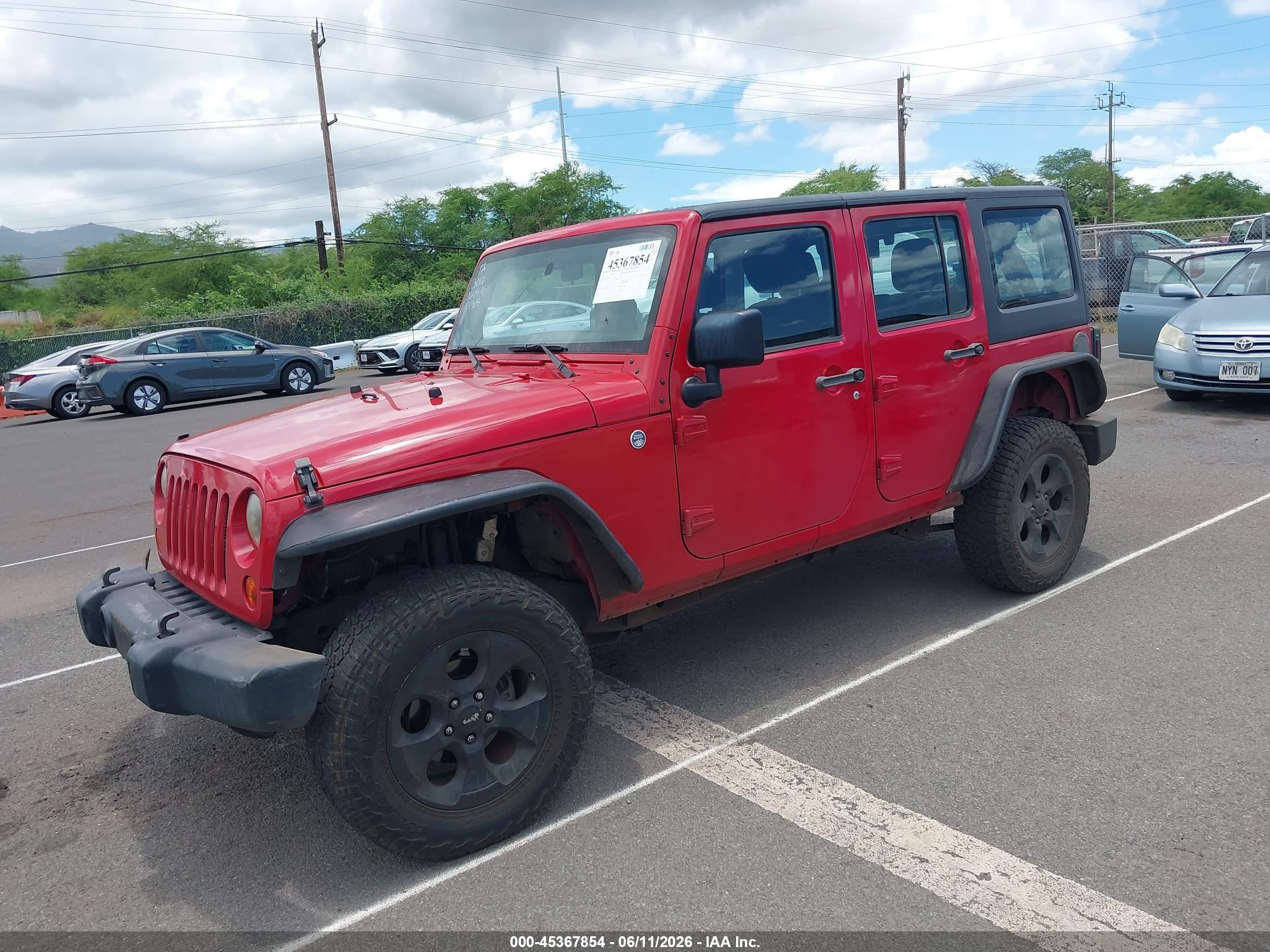 2012 Jeep Wrangler Unlimited Sport Красный vin: 1C4BJWDGXCL210205