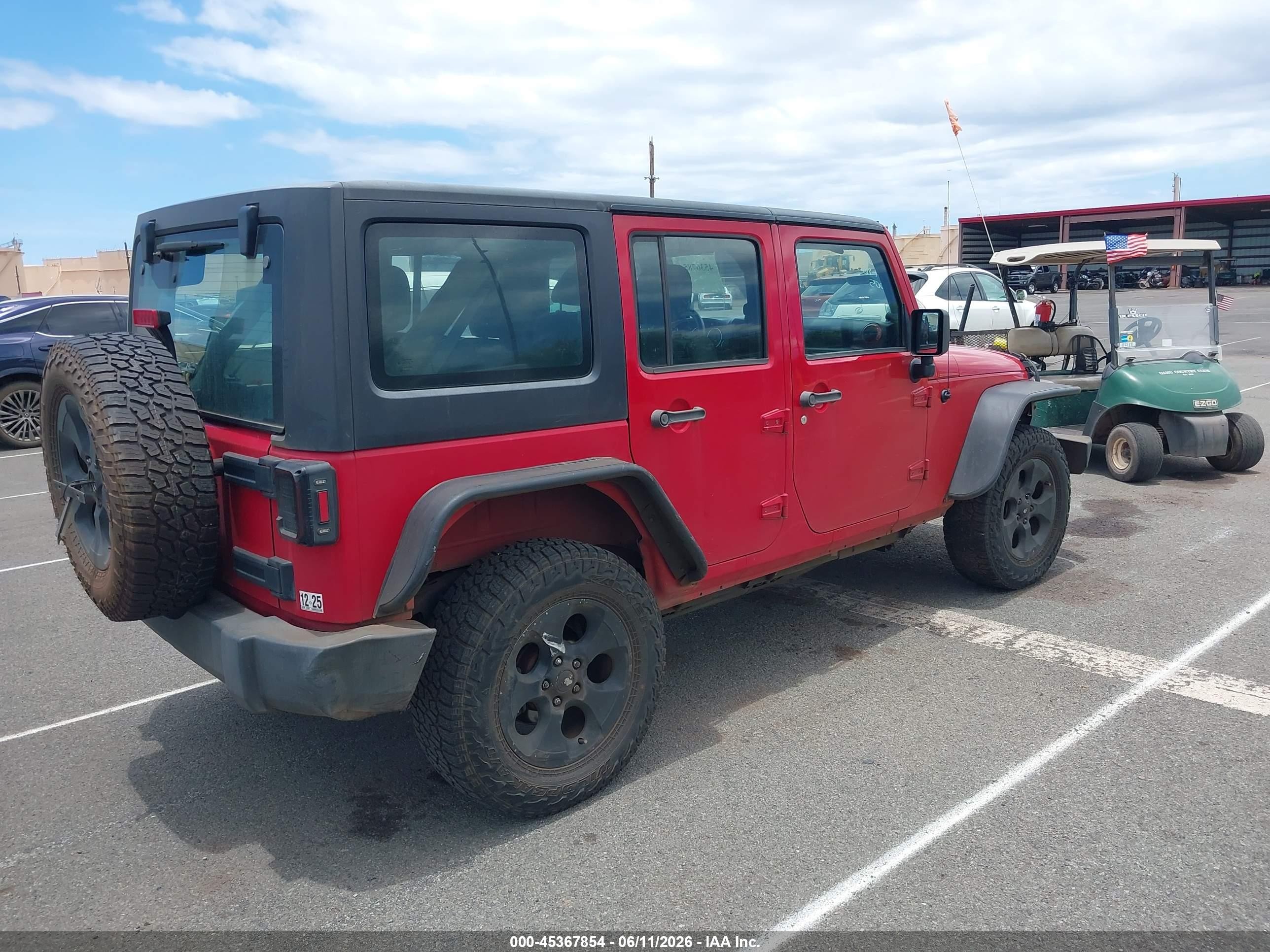 2012 Jeep Wrangler Unlimited Sport Красный vin: 1C4BJWDGXCL210205