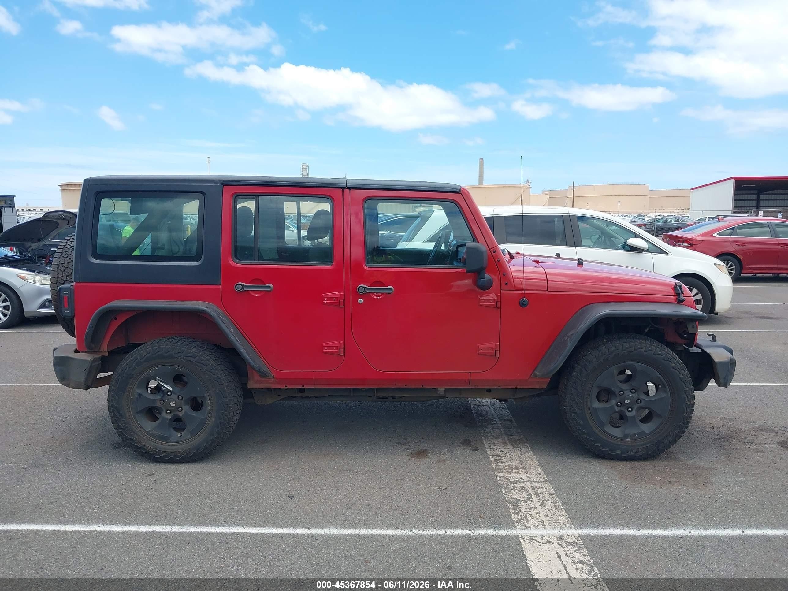2012 Jeep Wrangler Unlimited Sport Красный vin: 1C4BJWDGXCL210205