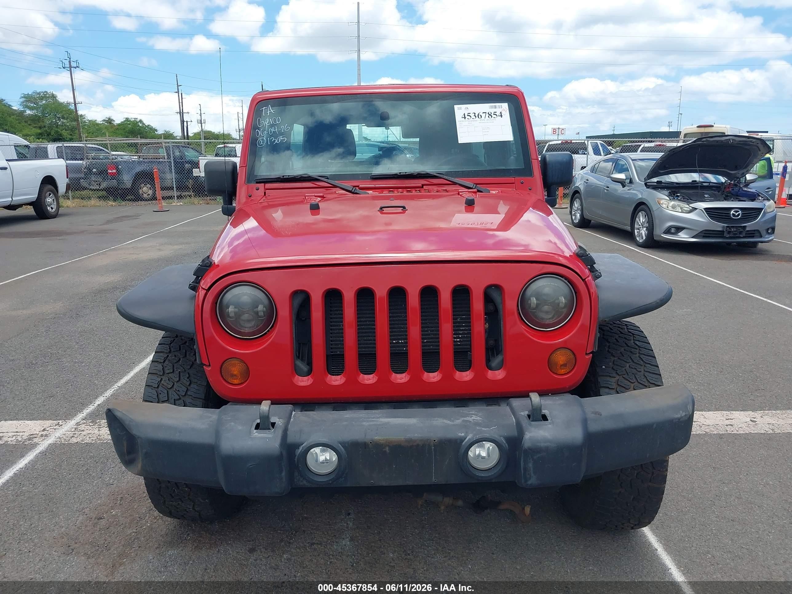 2012 Jeep Wrangler Unlimited Sport Красный vin: 1C4BJWDGXCL210205